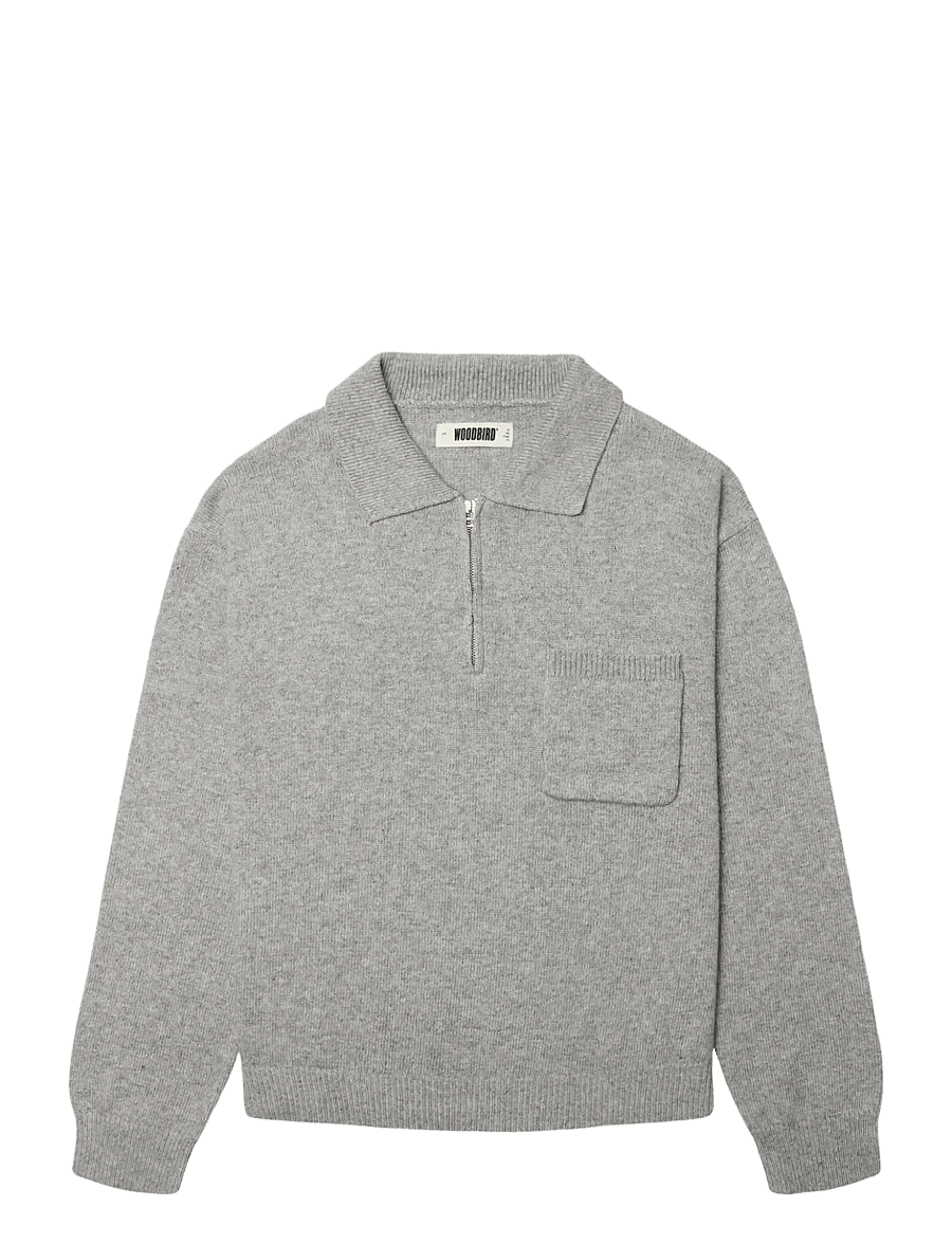 Woodbird - WBKang 1/2 Zip Polo - pullover mit halbem reißverschluss - grey - 1