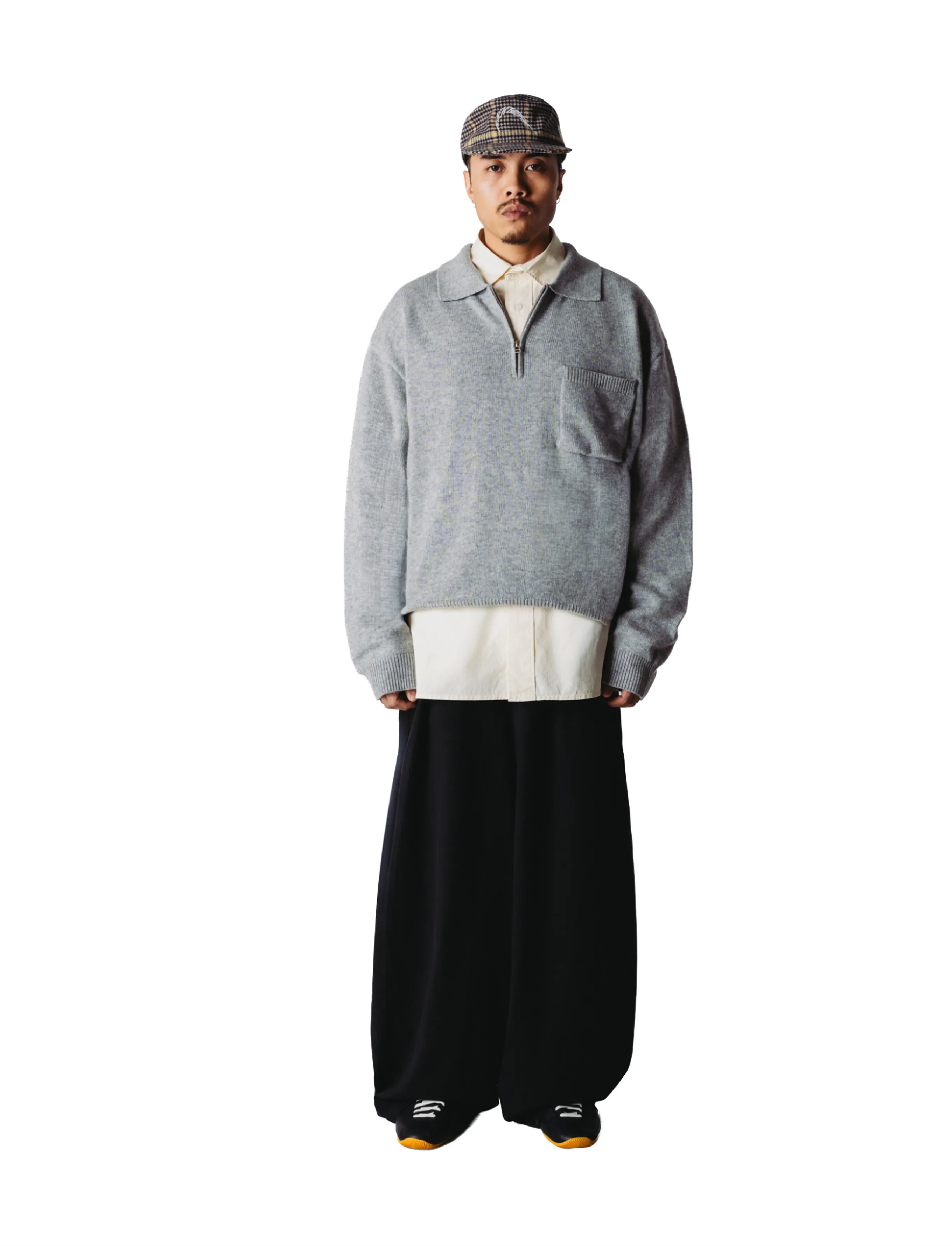 Woodbird WBKang 1/2 Zip Polo - Pullover mit halbem Reißverschluss - GREY / grey