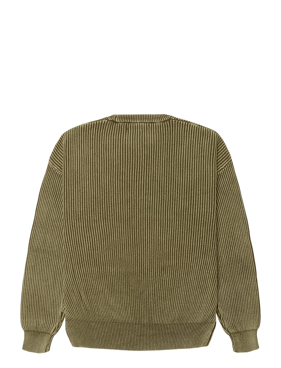 Woodbird - WBSake Washed Crew - rundhals - dark olive - 2
