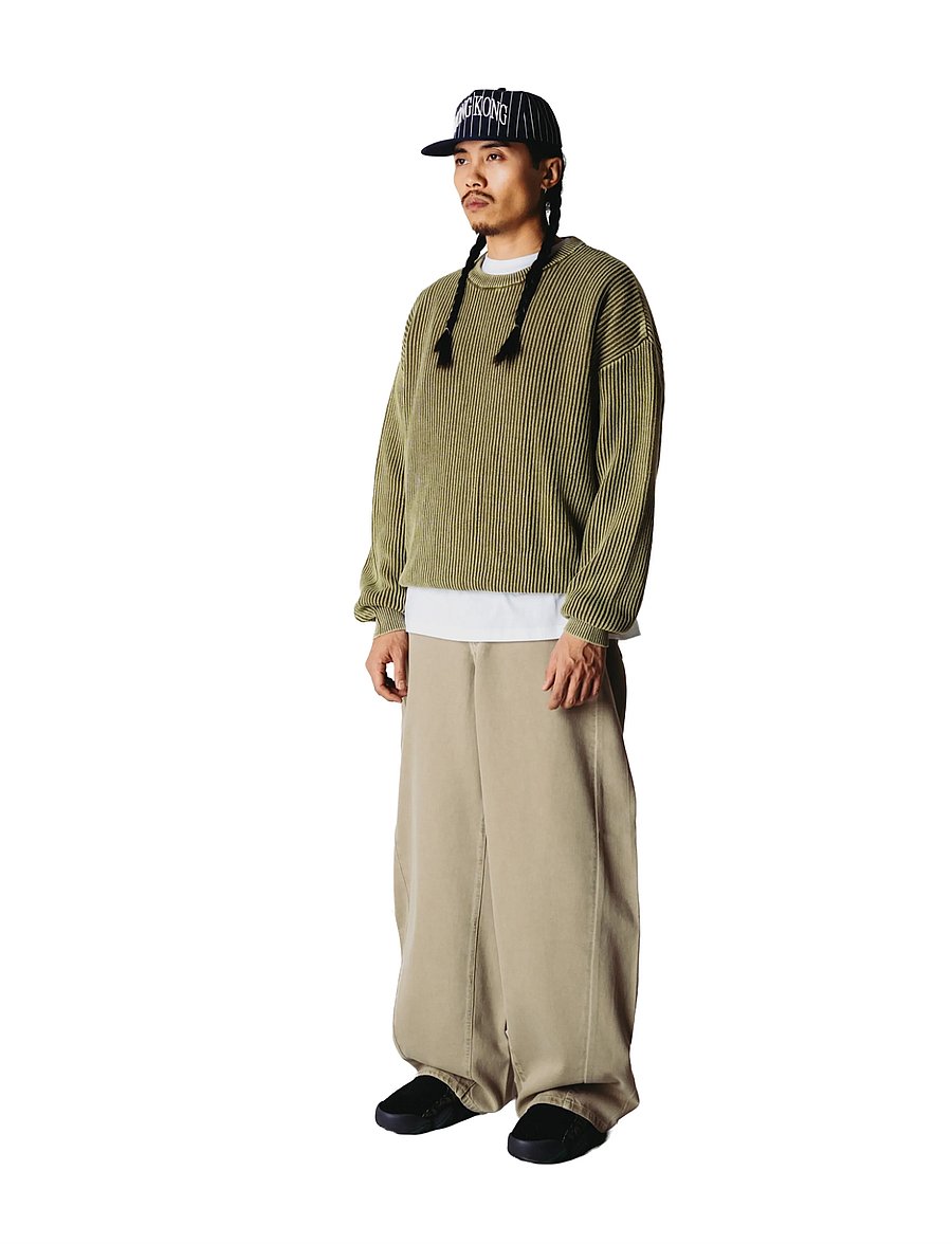 Woodbird - WBSake Washed Crew - rundhals - dark olive - 3