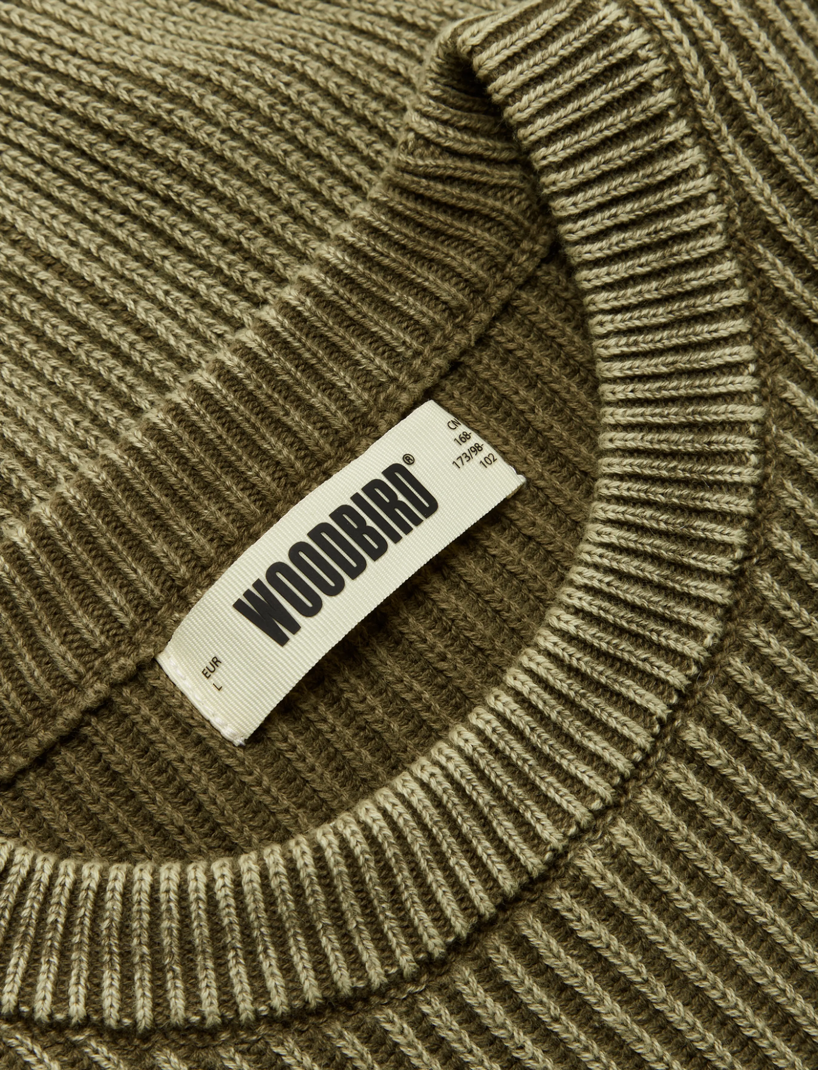 Woodbird - WBSake Washed Crew - rundhals - dark olive - 5