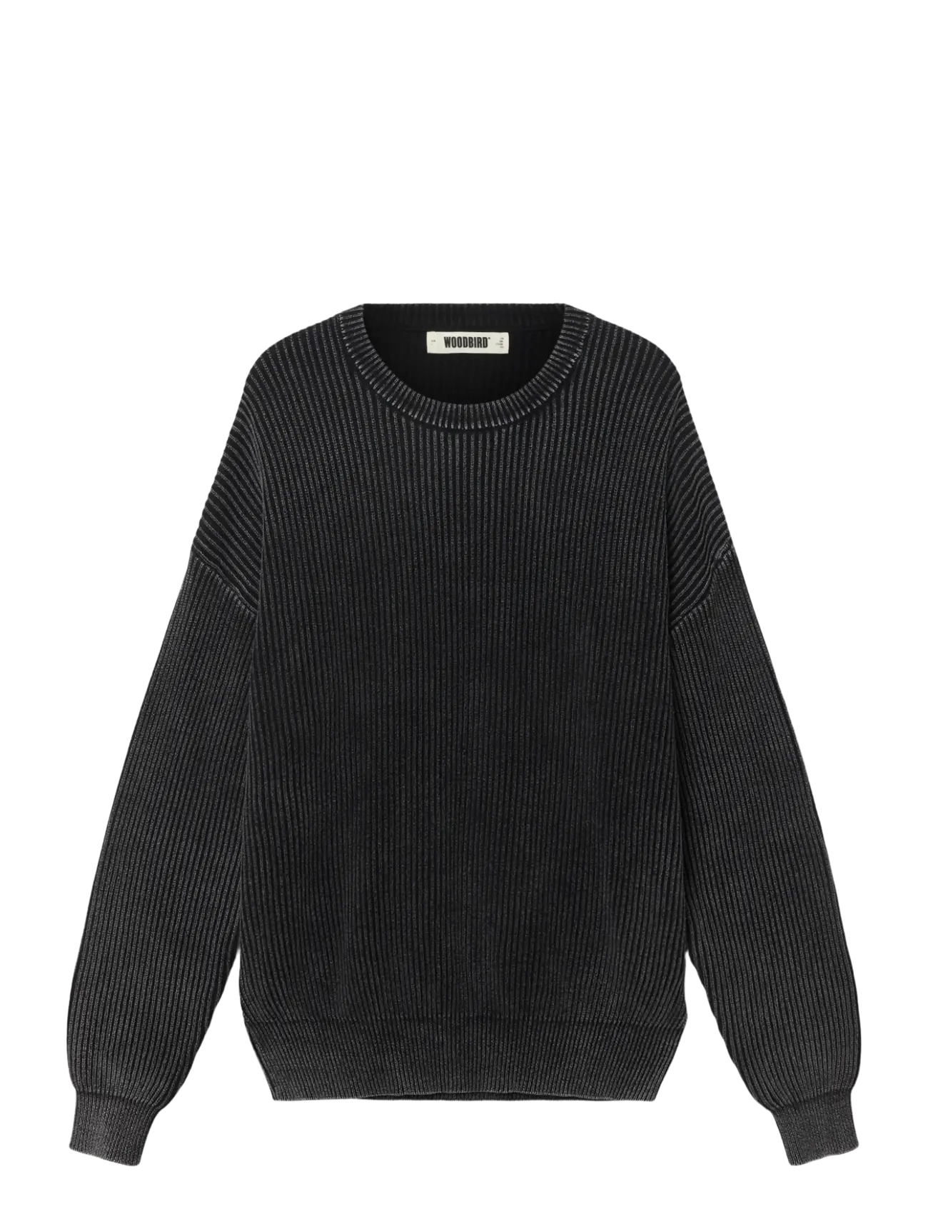 Woodbird - WBSake Washed Crew - rundhalsad - washed black - 1