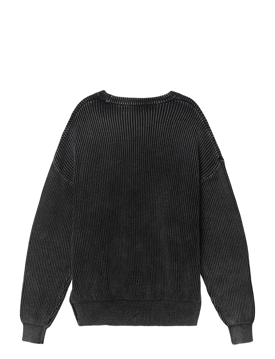 Woodbird - WBSake Washed Crew - rundhalsad - washed black - 2
