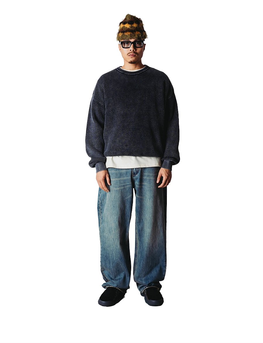 Woodbird - WBSake Washed Crew - rundhalsad - washed black - 0