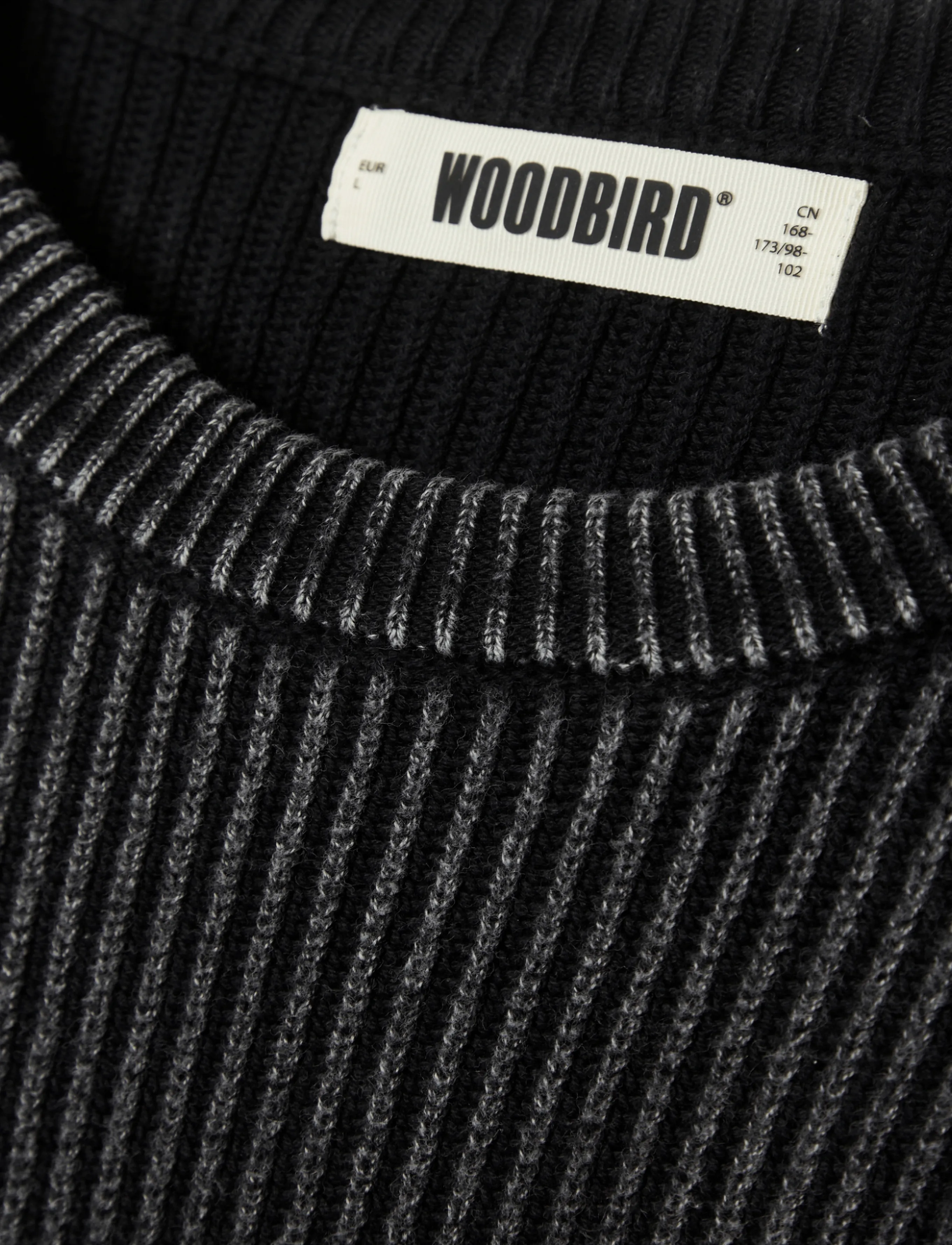 Woodbird - WBSake Washed Crew - rundhalsad - washed black - 5