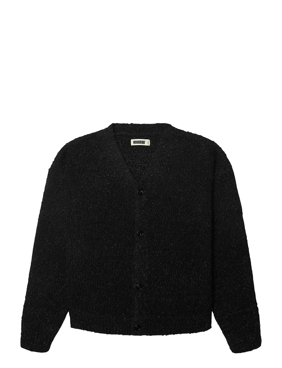 Woodbird - WBChi Boucle Cardigan - cardigans - black - 1