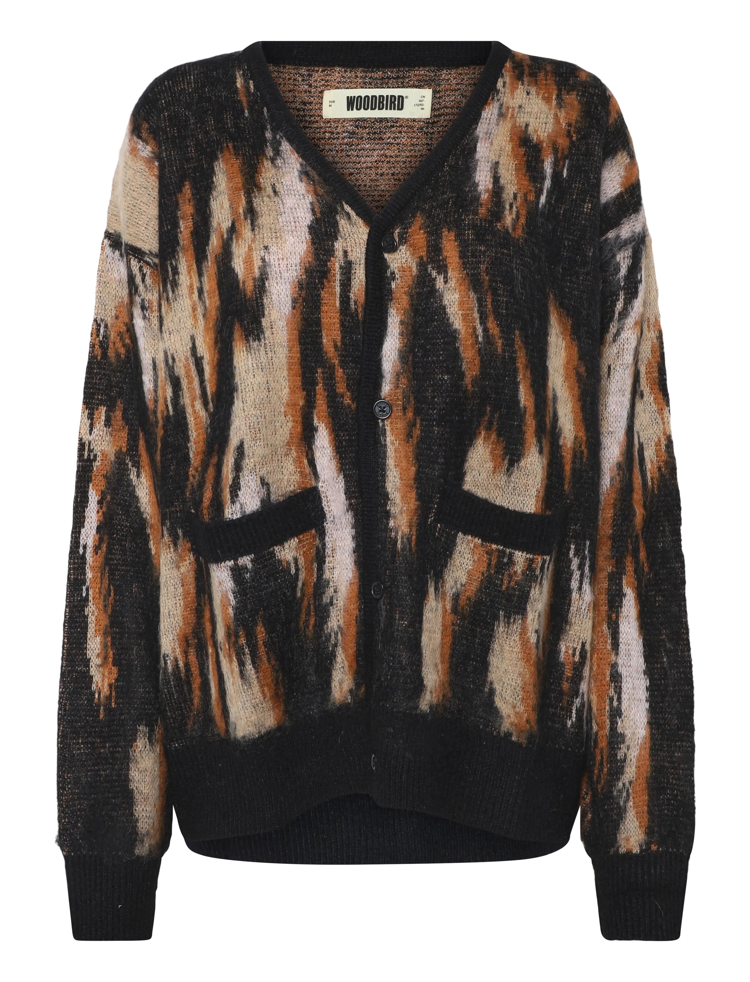 Woodbird WBOni Multi Cardigan - Valentines - SAND-BLACK / multi