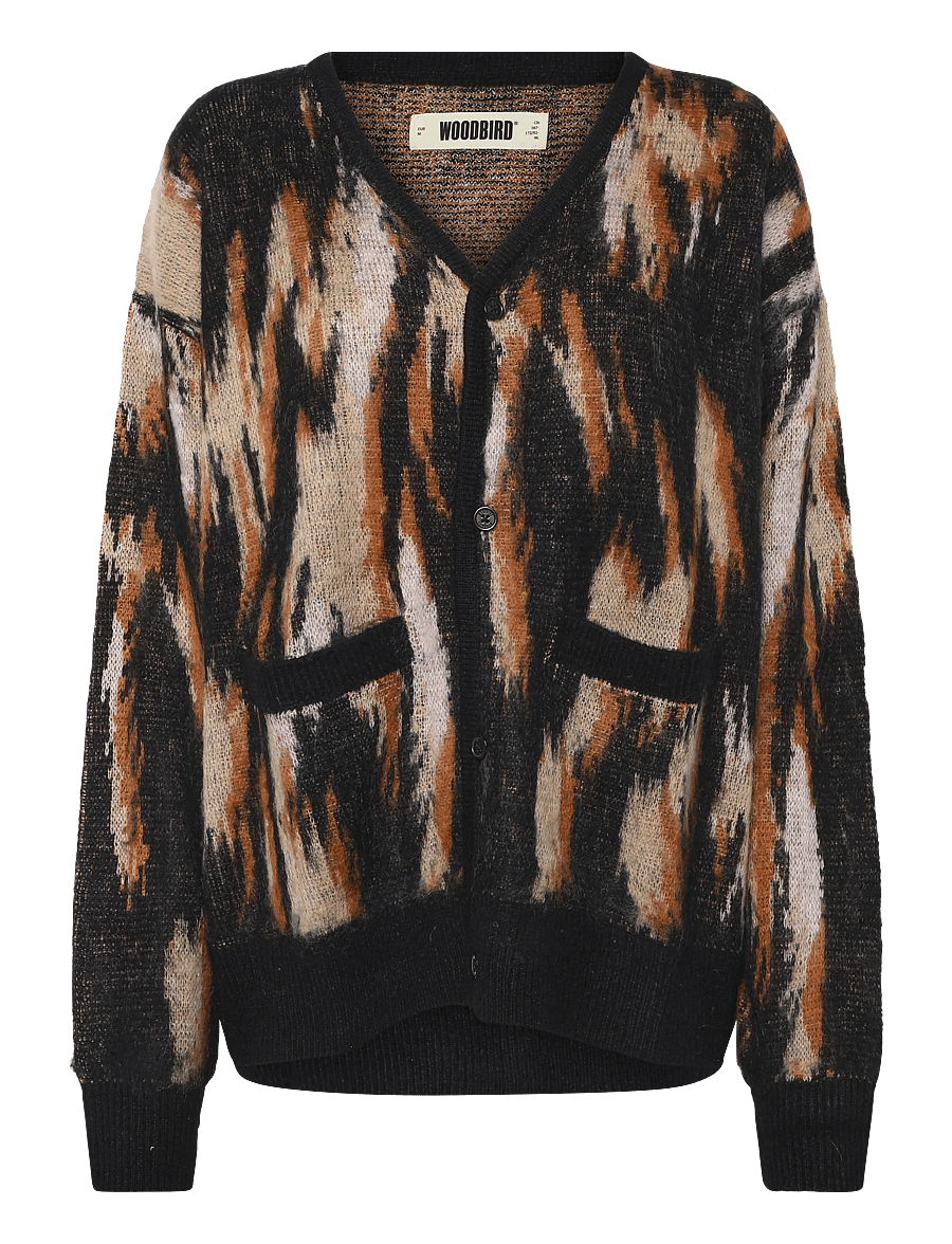 Woodbird - WBOni Multi Cardigan - cardigans - sand-black - 0
