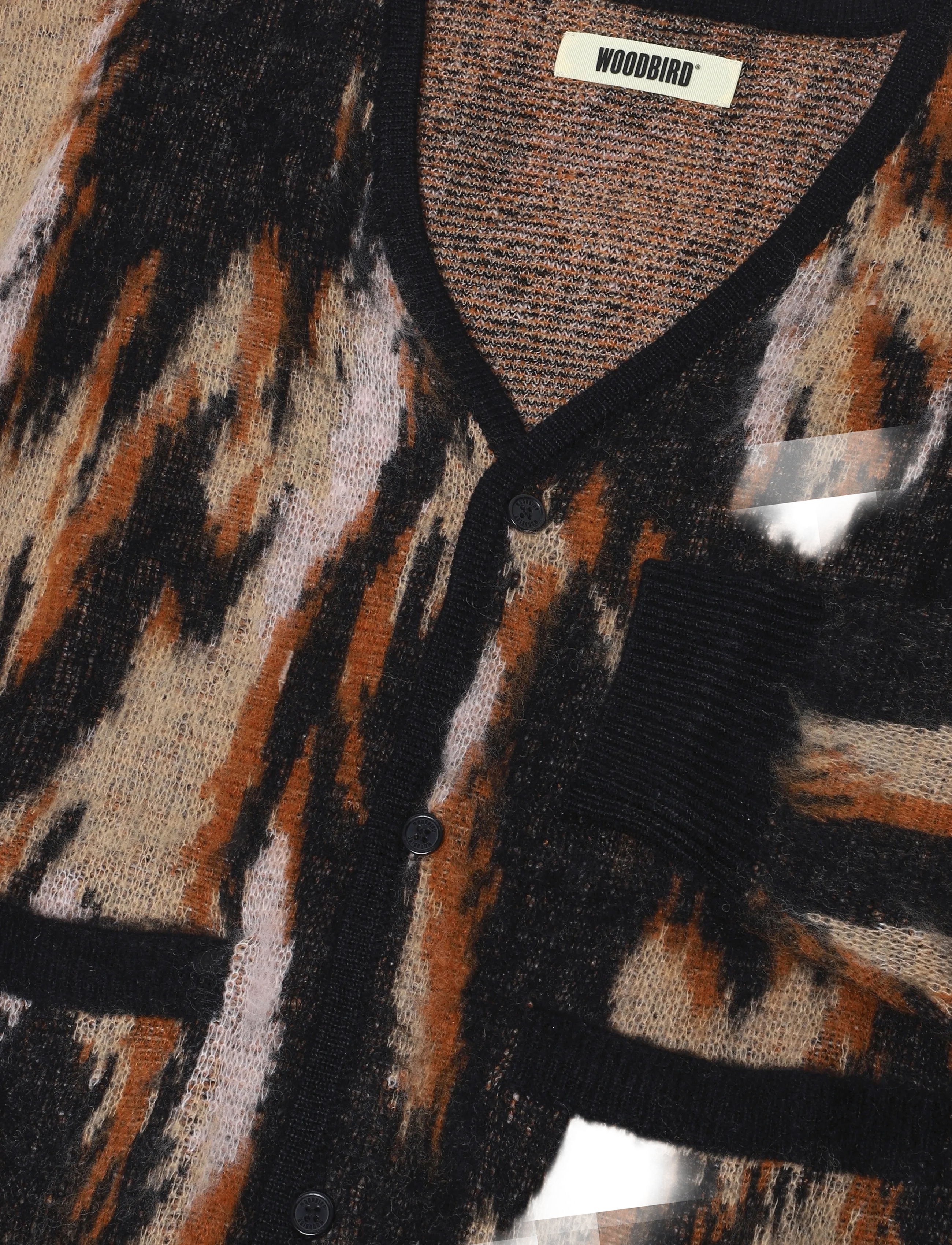 Woodbird - WBOni Multi Cardigan - sand-black - 2