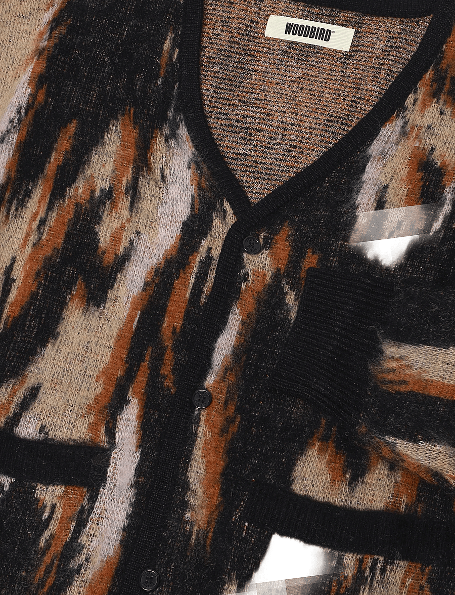 Woodbird - WBOni Multi Cardigan - cardigans - sand-black - 2