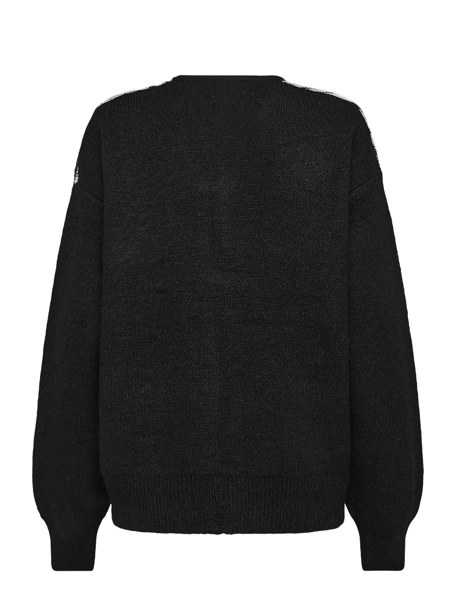 Woodbird - WBOni Zebra Zip Cardigan - kardiganid - black-white - 1