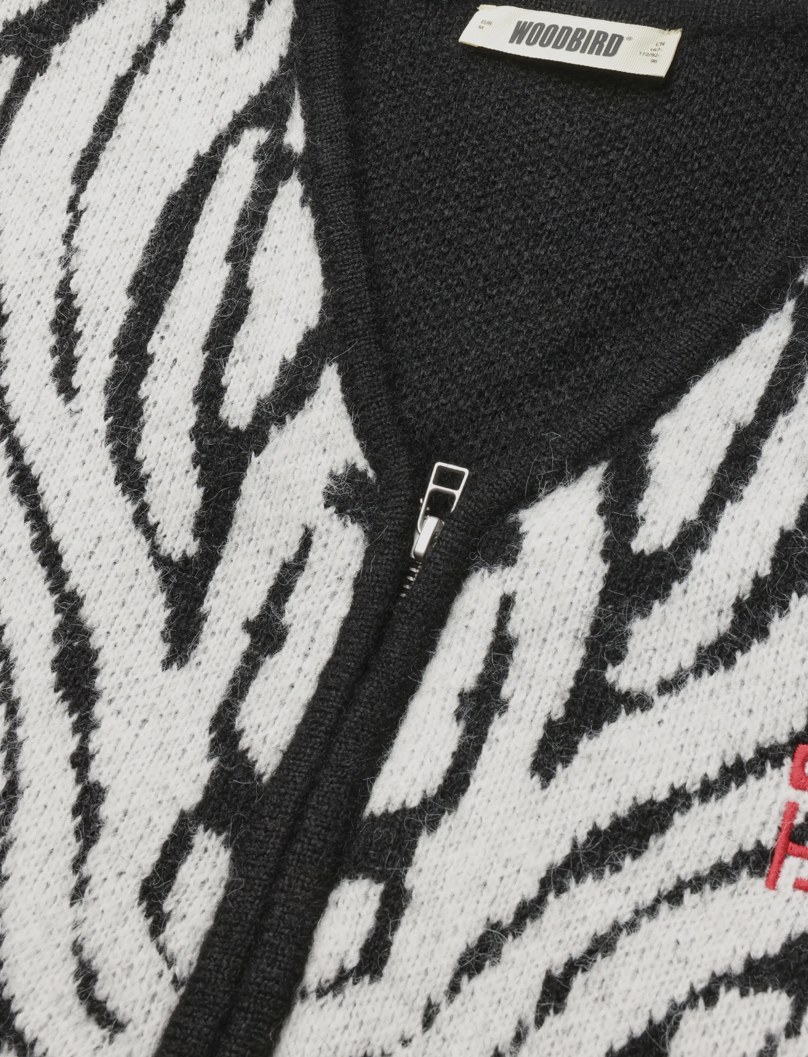 Woodbird - WBOni Zebra Zip Cardigan - kardiganid - black-white - 2