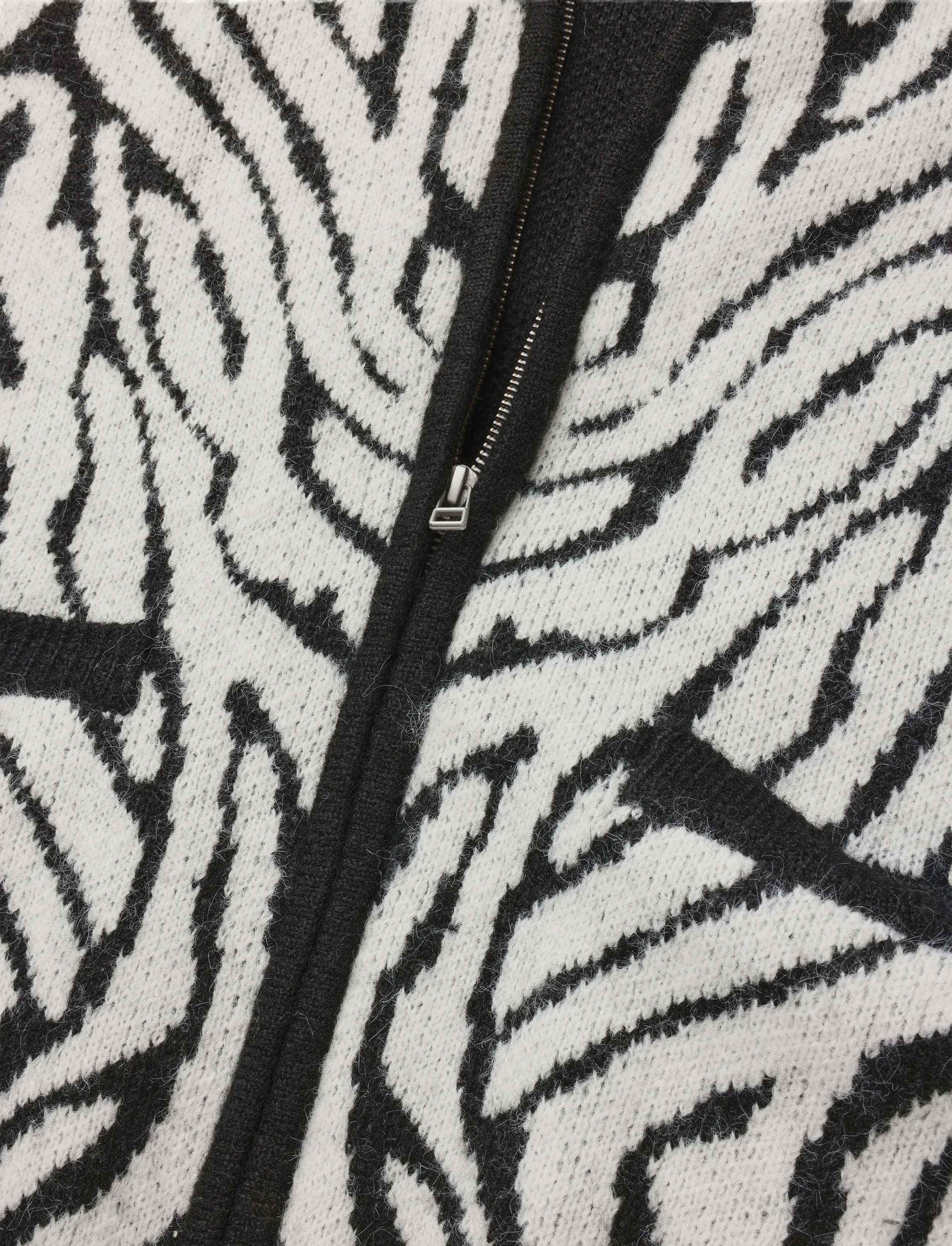 Woodbird - WBOni Zebra Zip Cardigan - kardiganid - black-white - 3