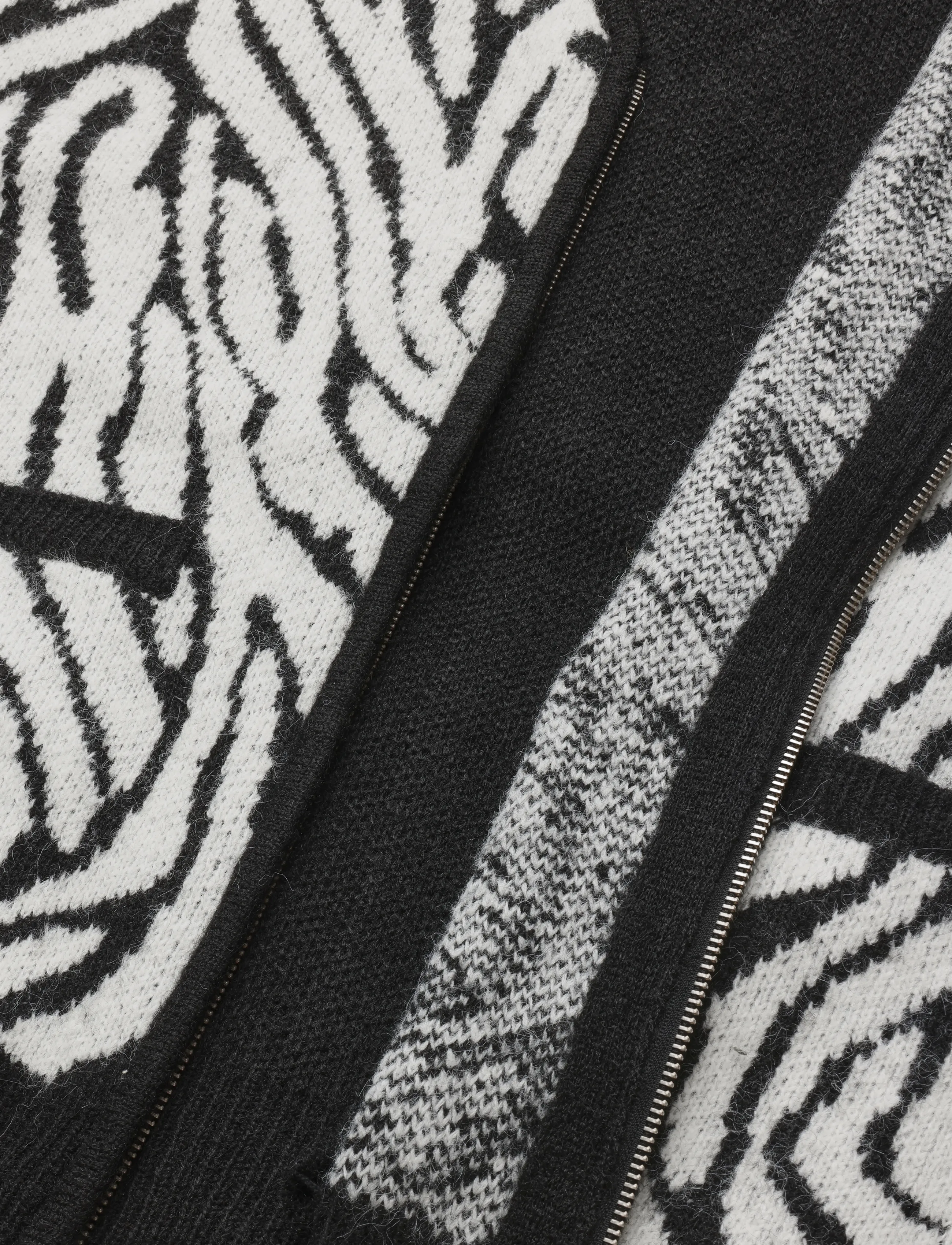 Woodbird - WBOni Zebra Zip Cardigan - kardiganid - black-white - 4