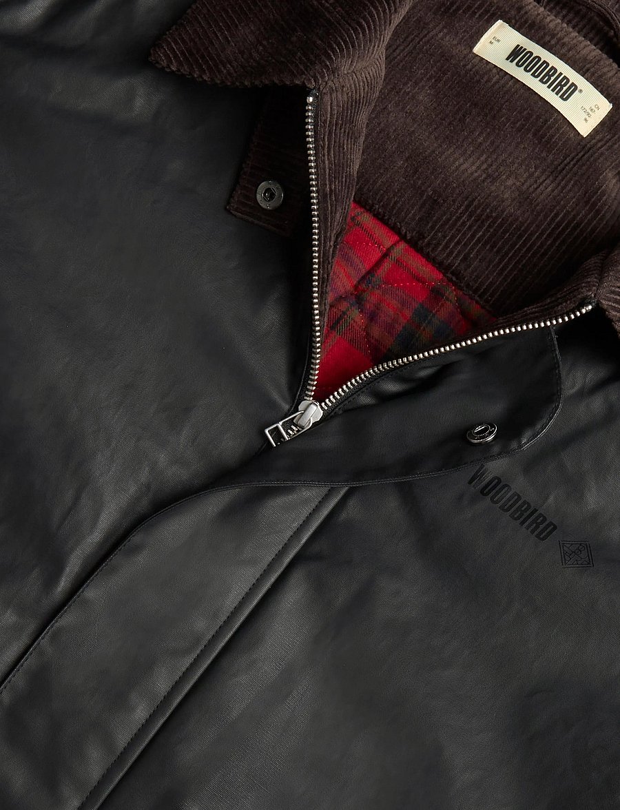 Woodbird - WBPing Waxed Short Jacket - efterårsjakker - black - 2