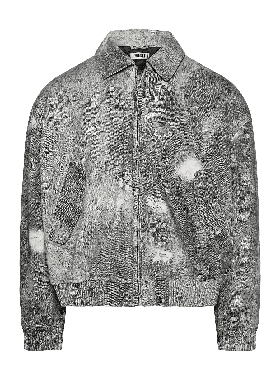 Woodbird - WBBao Printed Jacket - höstjackor - grey-black - 0