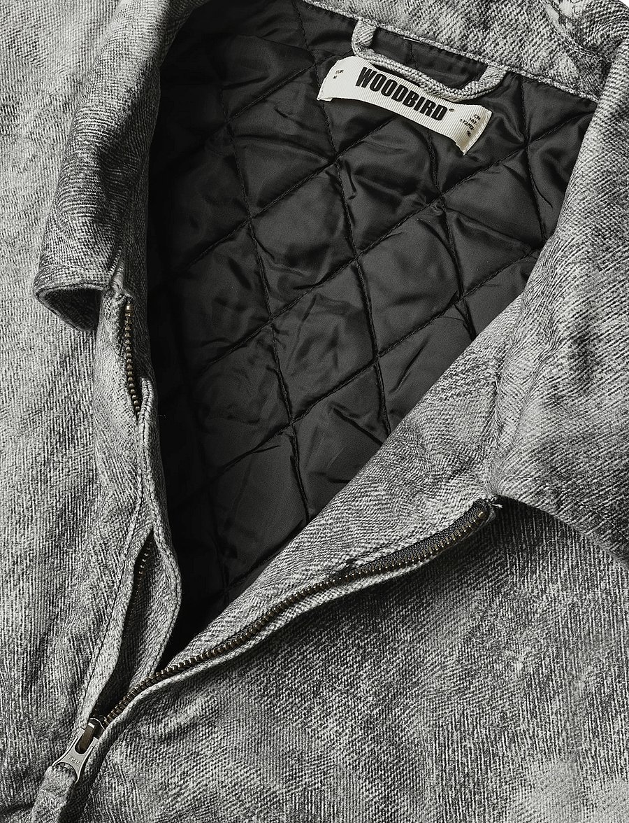 Woodbird - WBBao Printed Jacket - höstjackor - grey-black - 2