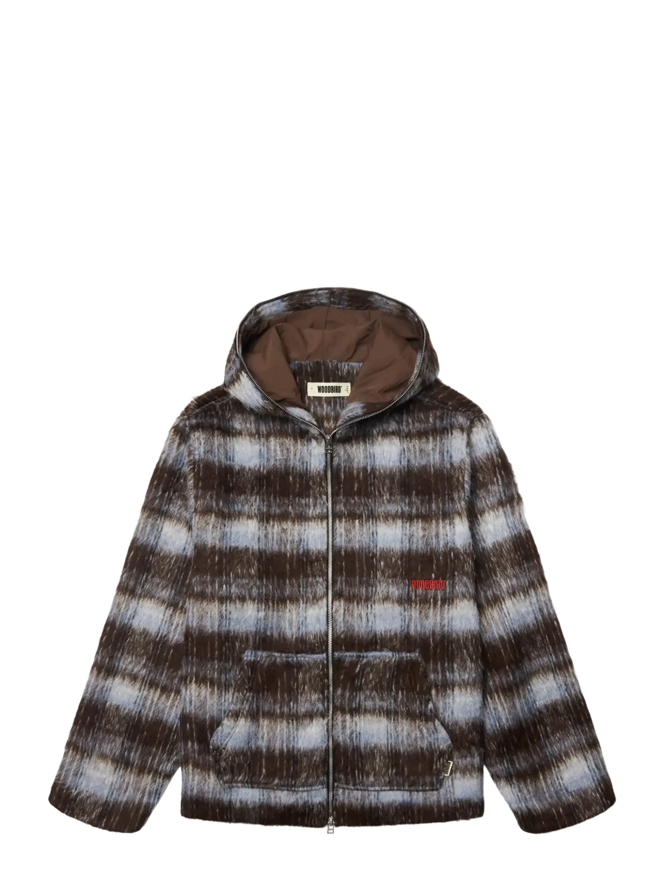 Woodbird - WBSheng Zip Hoodie Jacket - dark brown-light blue - 1