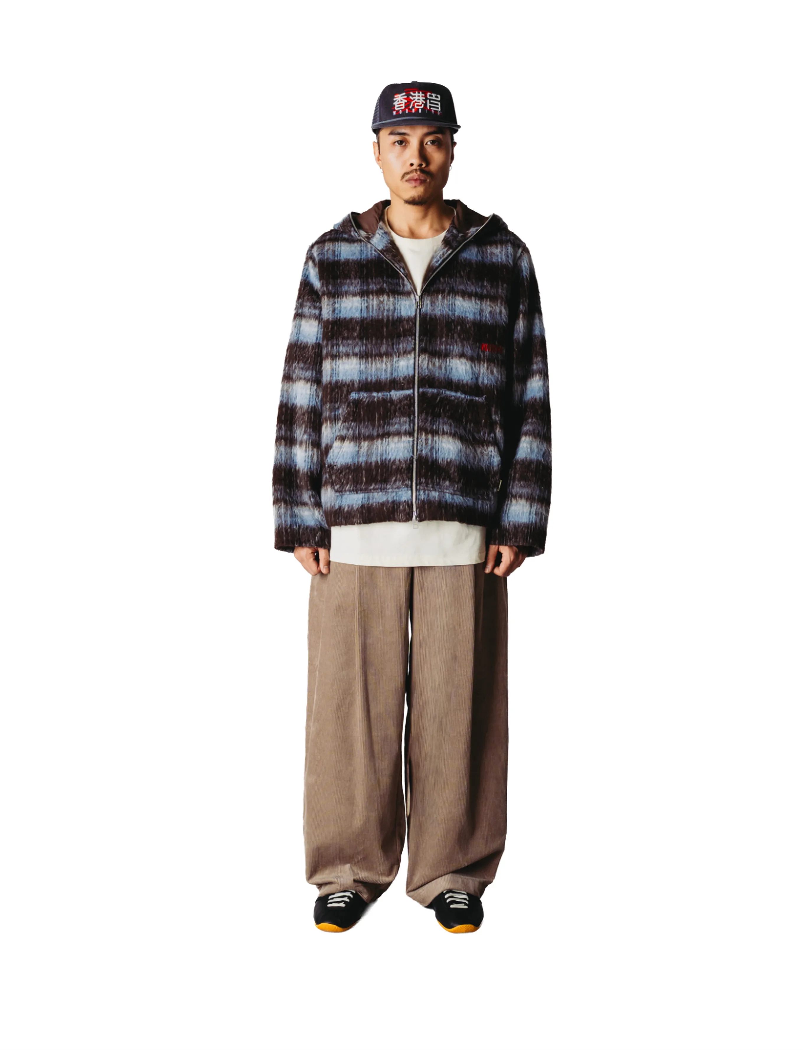 Woodbird WBSheng Zip Hoodie Jacket - Shop by style - DARK BROWN-LIGHT BLUE / brown