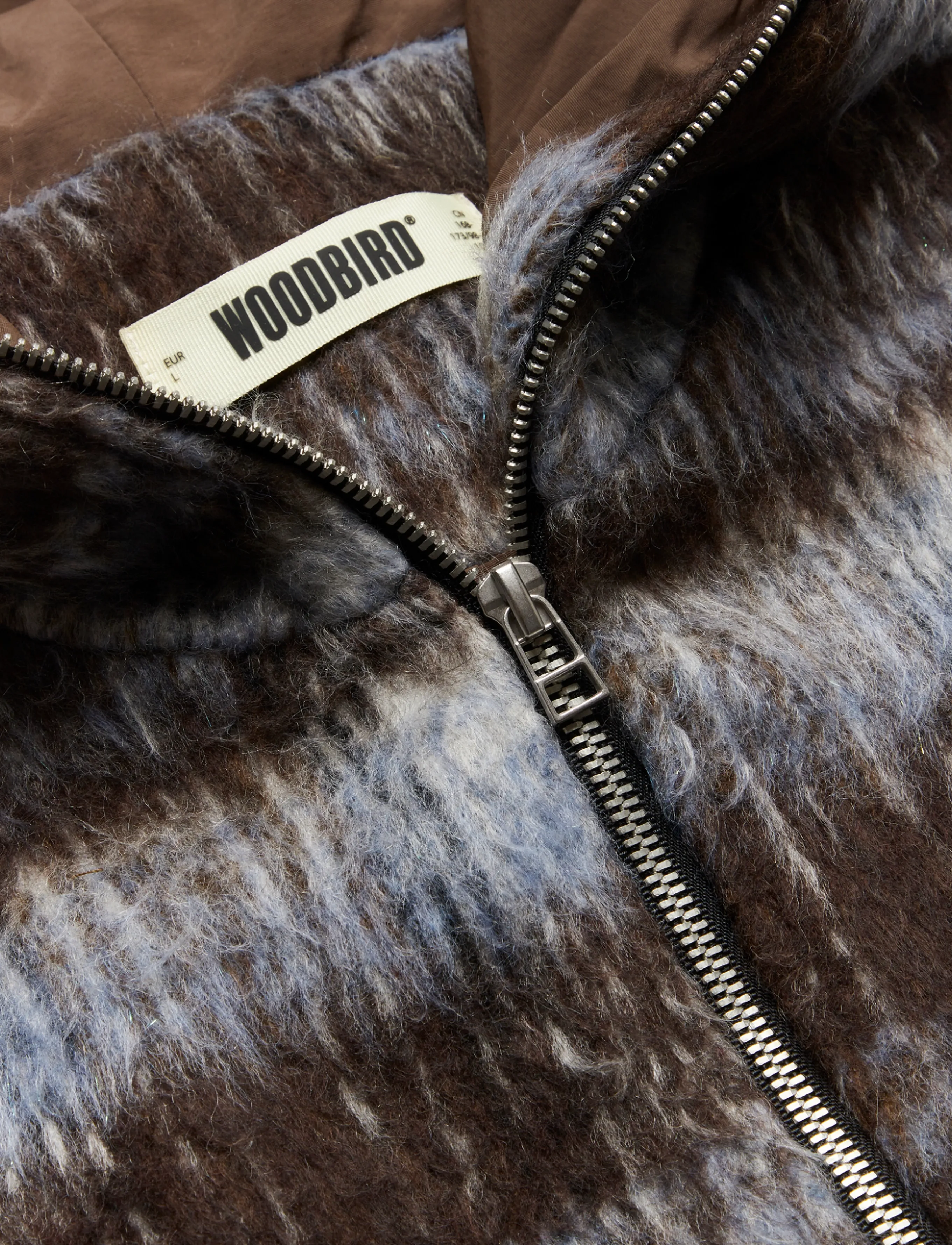 Woodbird - WBSheng Zip Hoodie Jacket - dark brown-light blue - 5