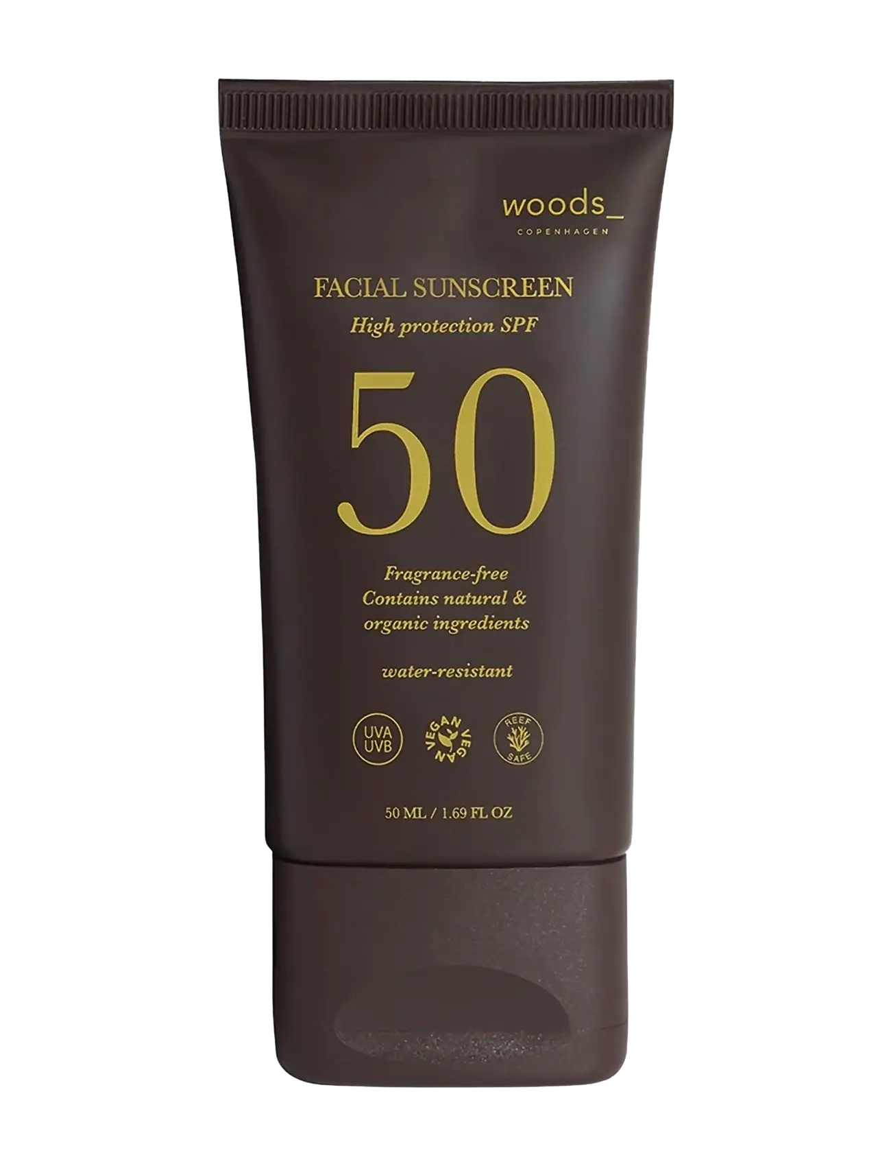 woods_ copenhagen Facial Sunscreen Spf50, Ansigt, Brun, Str: 50 ML