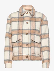 WOOLRICH - BRUSHED WOOL OVERSHIRT - naised - cream check - 0