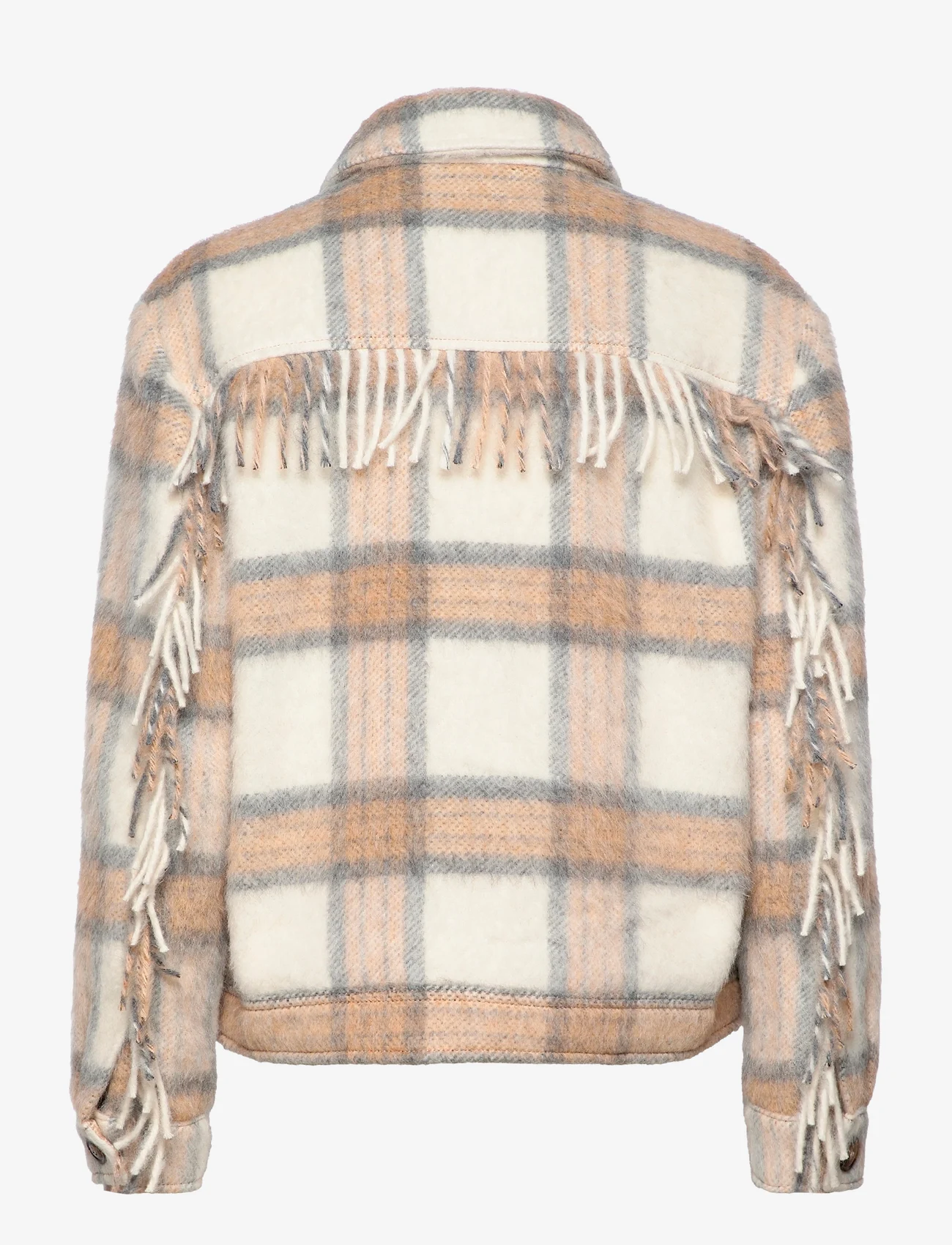 WOOLRICH - BRUSHED WOOL OVERSHIRT - naised - cream check - 1