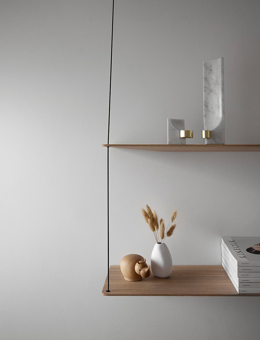 WOUD - Stedge shelf - regale und verwahrung - white pigmented lacquered oak - 2