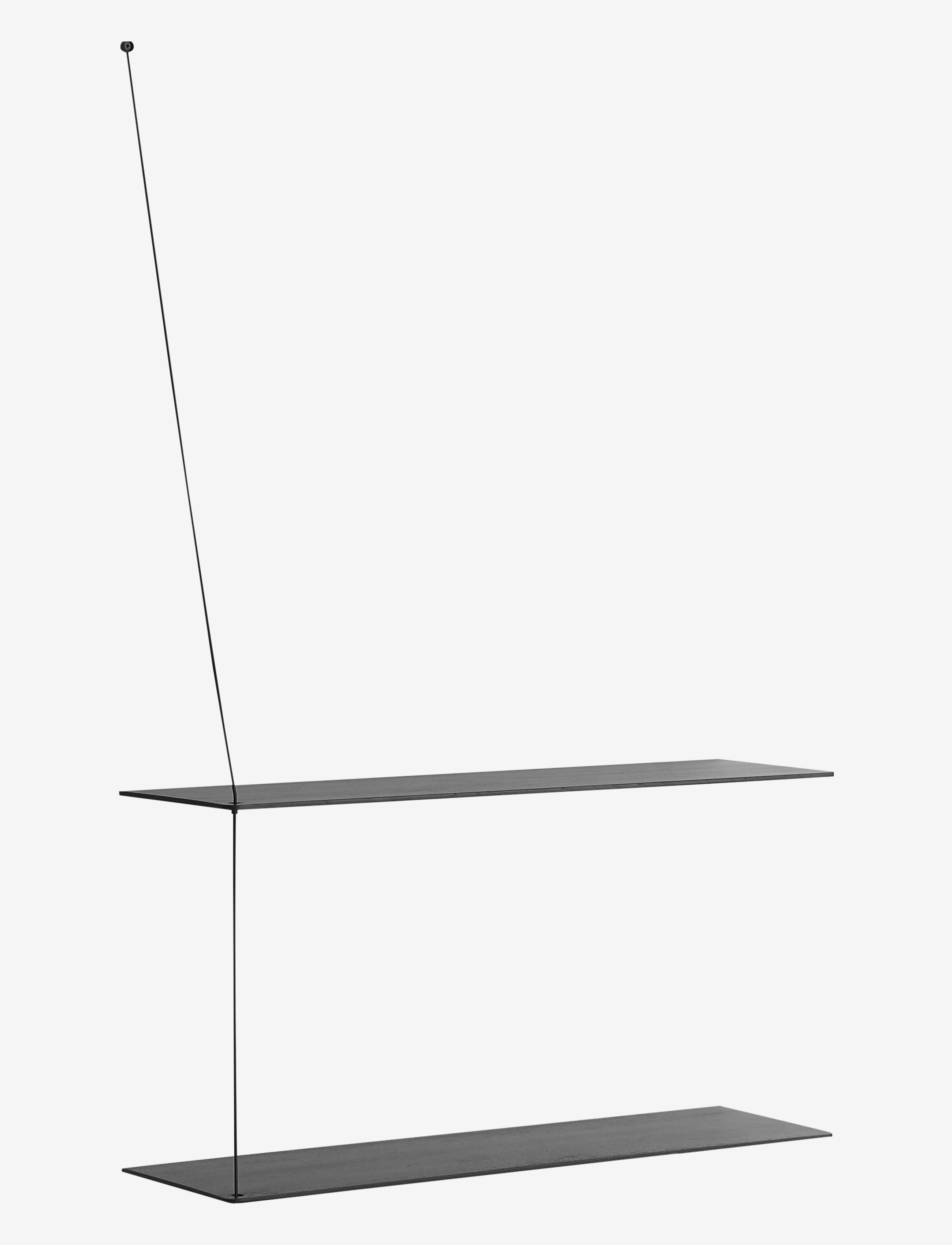 WOUD Stedge shelf (60 cm) - Hyllor - BLACK PAINTED OAK / black