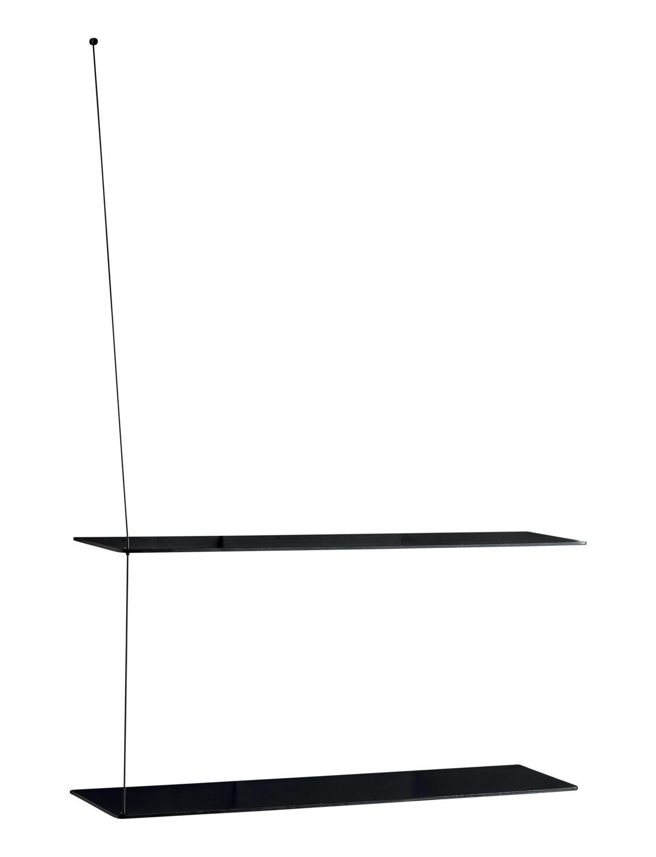 WOUD Stedge shelf (80 cm) - WOUD - BLACK PAINTED OAK / black