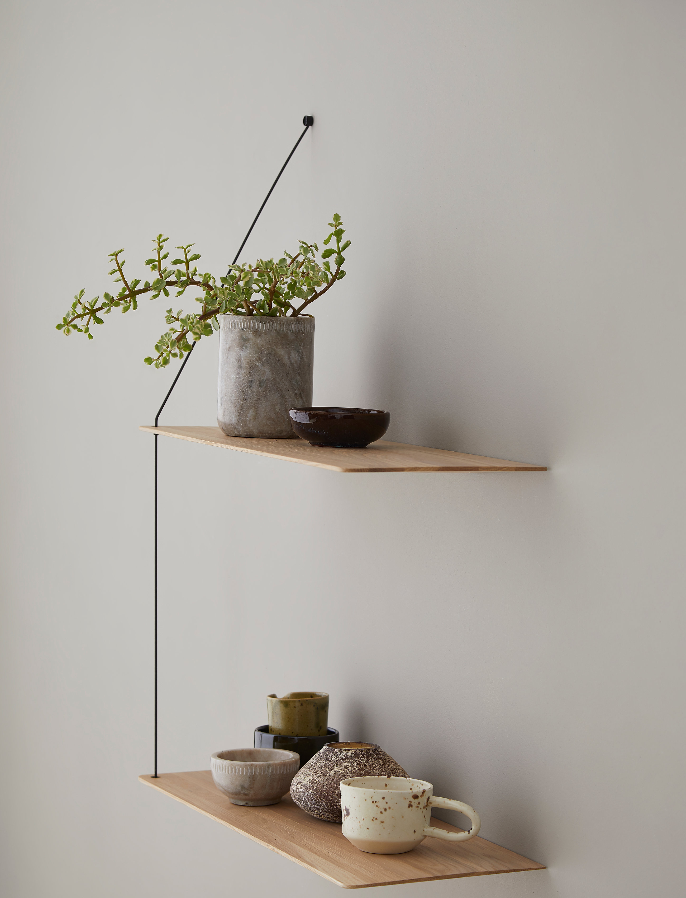 WOUD Stedge Shelf (60 Cm), 60 cm, Furniture, Braun - Shelves, Homeware