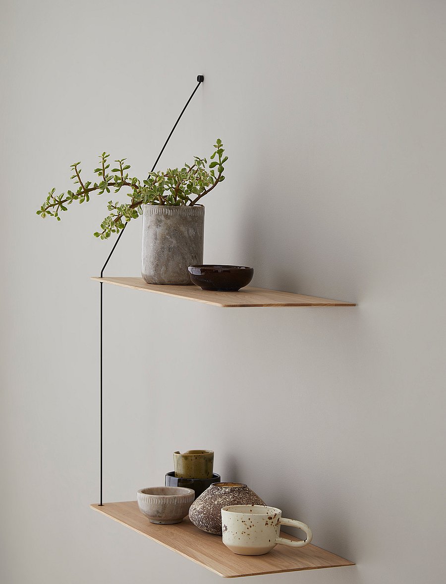 WOUD - Stedge shelf - regale und verwahrung - white pigmented lacquered oak - 0