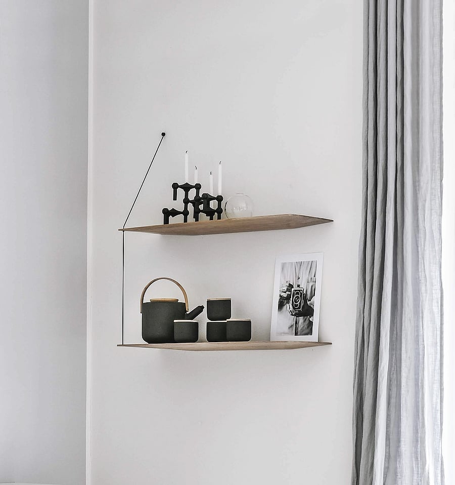 WOUD - Stedge shelf - regale und verwahrung - white pigmented lacquered oak - 4