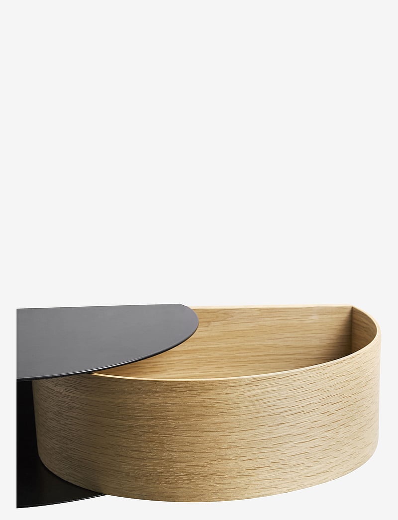 WOUD - Wallie wall drawer - regale und verwahrung - black painted metal with bended oak veneer drawer - 3