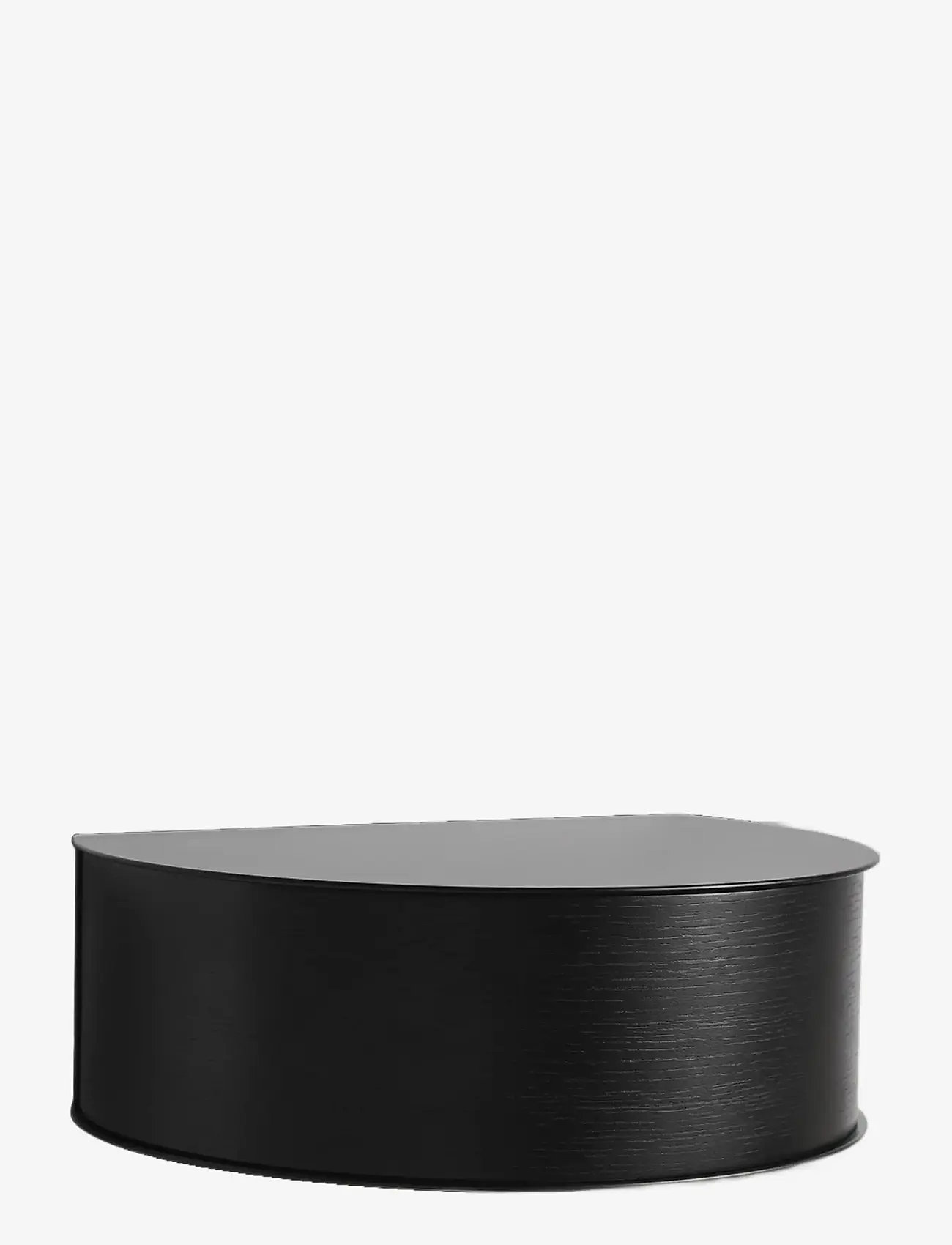 WOUD - Wallie wall drawer - hyllor - black painted metal with bended black painted oak veneer drawer - 0