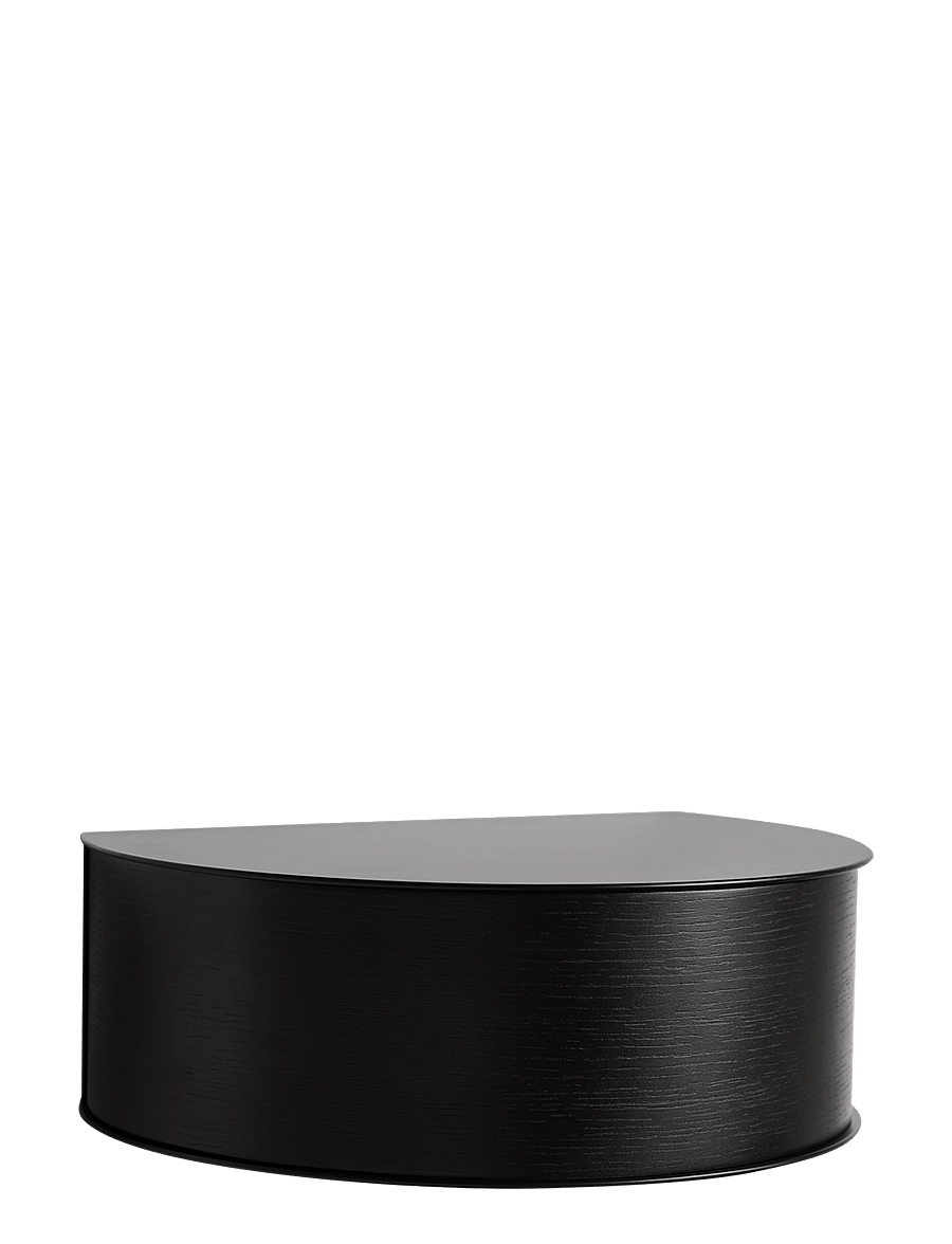 WOUD - Wallie wall drawer - regale und verwahrung - black painted metal with bended black painted oak veneer drawer - 1