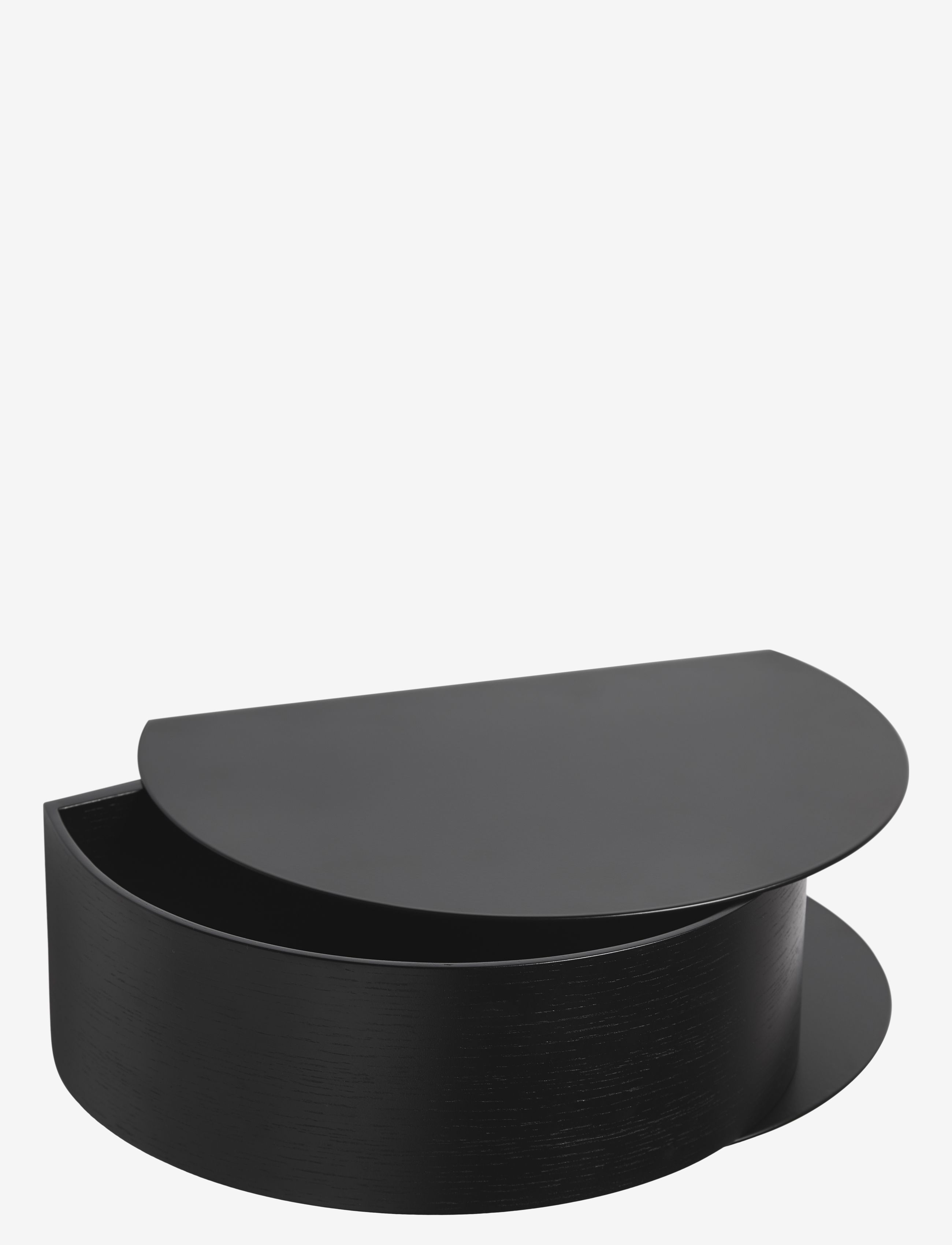 WOUD - Wallie wall drawer - hyller & oppbevaring - black painted metal with bended black painted oak veneer drawer - 1