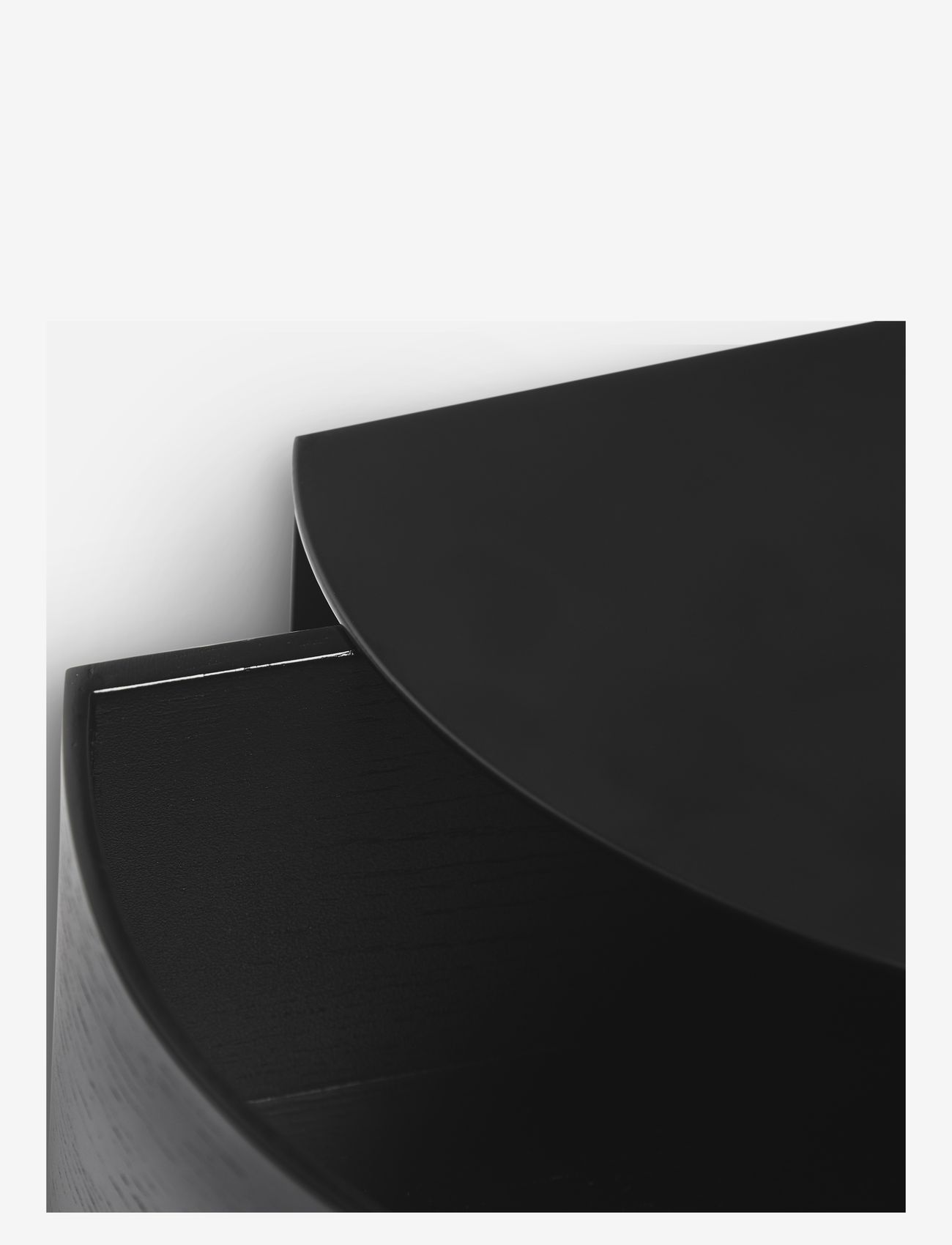 WOUD - Wallie wall drawer - hyllor - black painted metal with bended black painted oak veneer drawer - 2