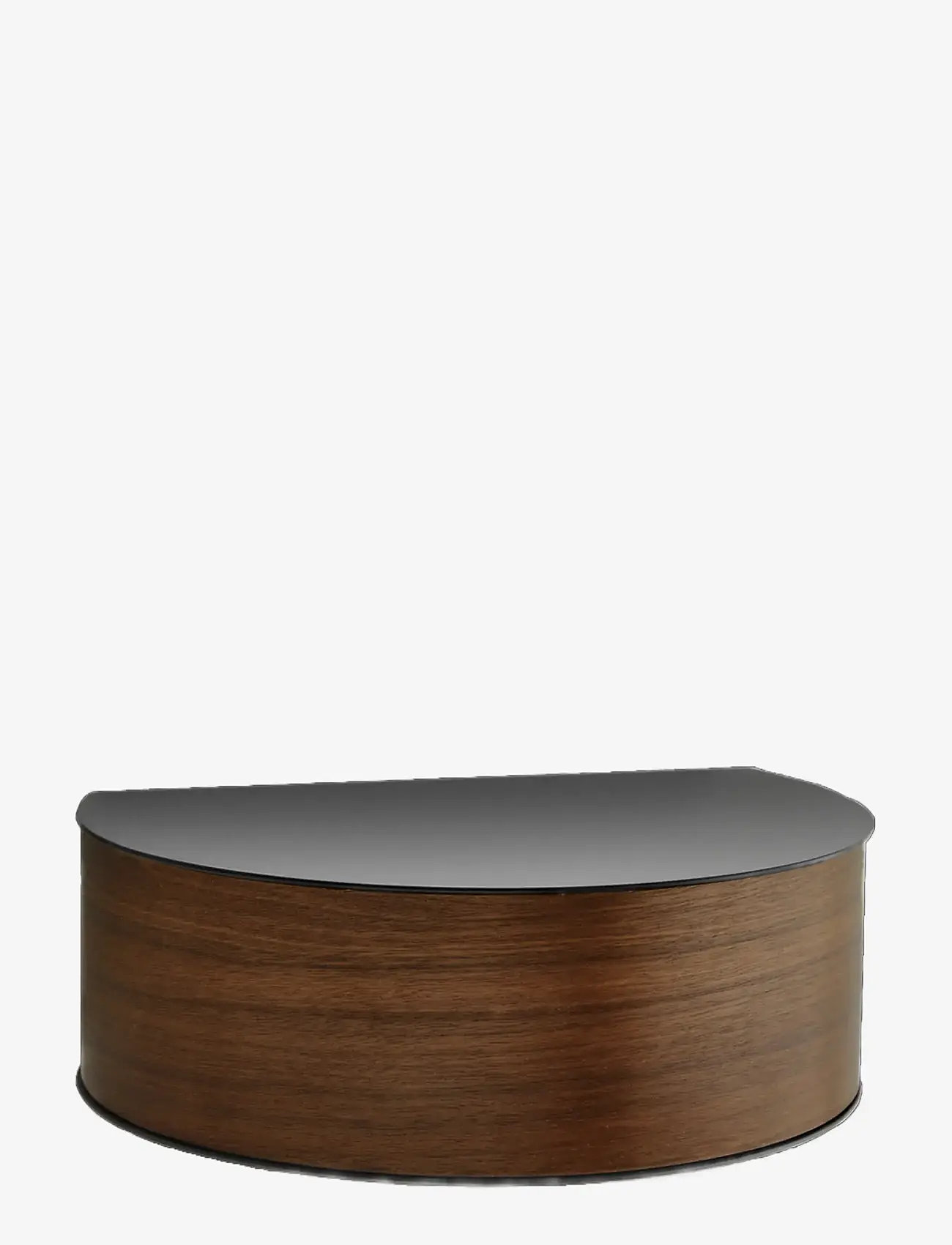 WOUD - Wallie wall drawer - hyllor - black painted metal with bended walnut veneer drawer - 0