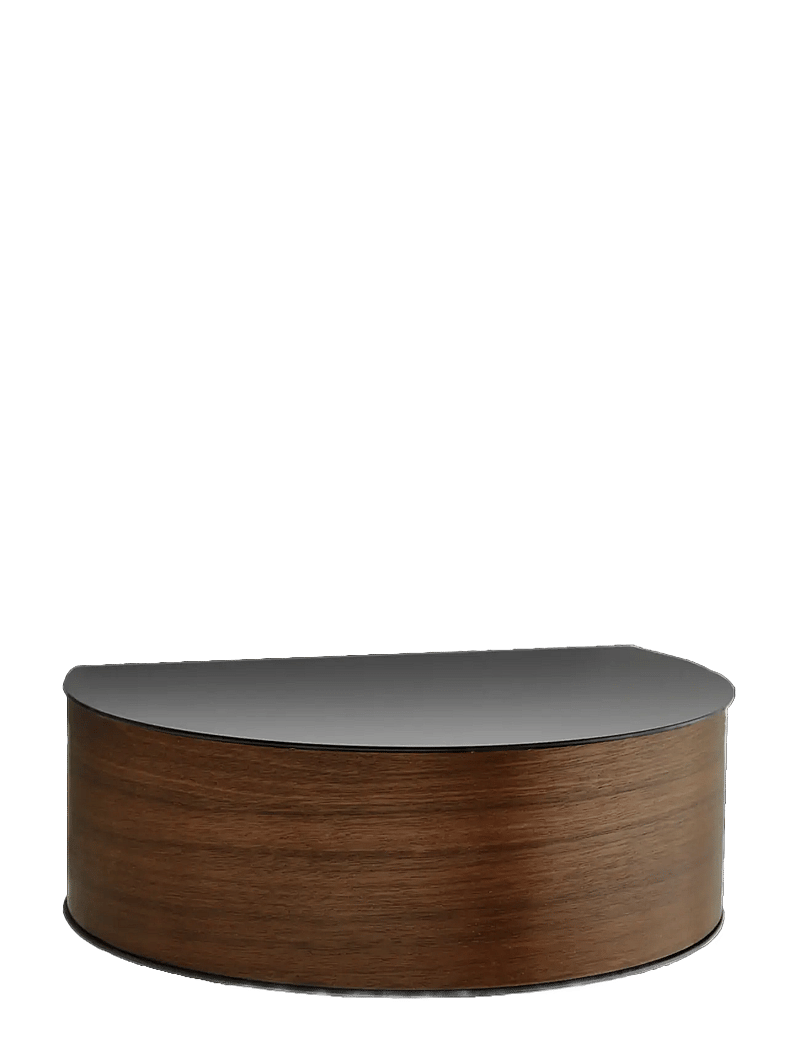 WOUD - Wallie wall drawer - regale und verwahrung - black painted metal with bended walnut veneer drawer - 1