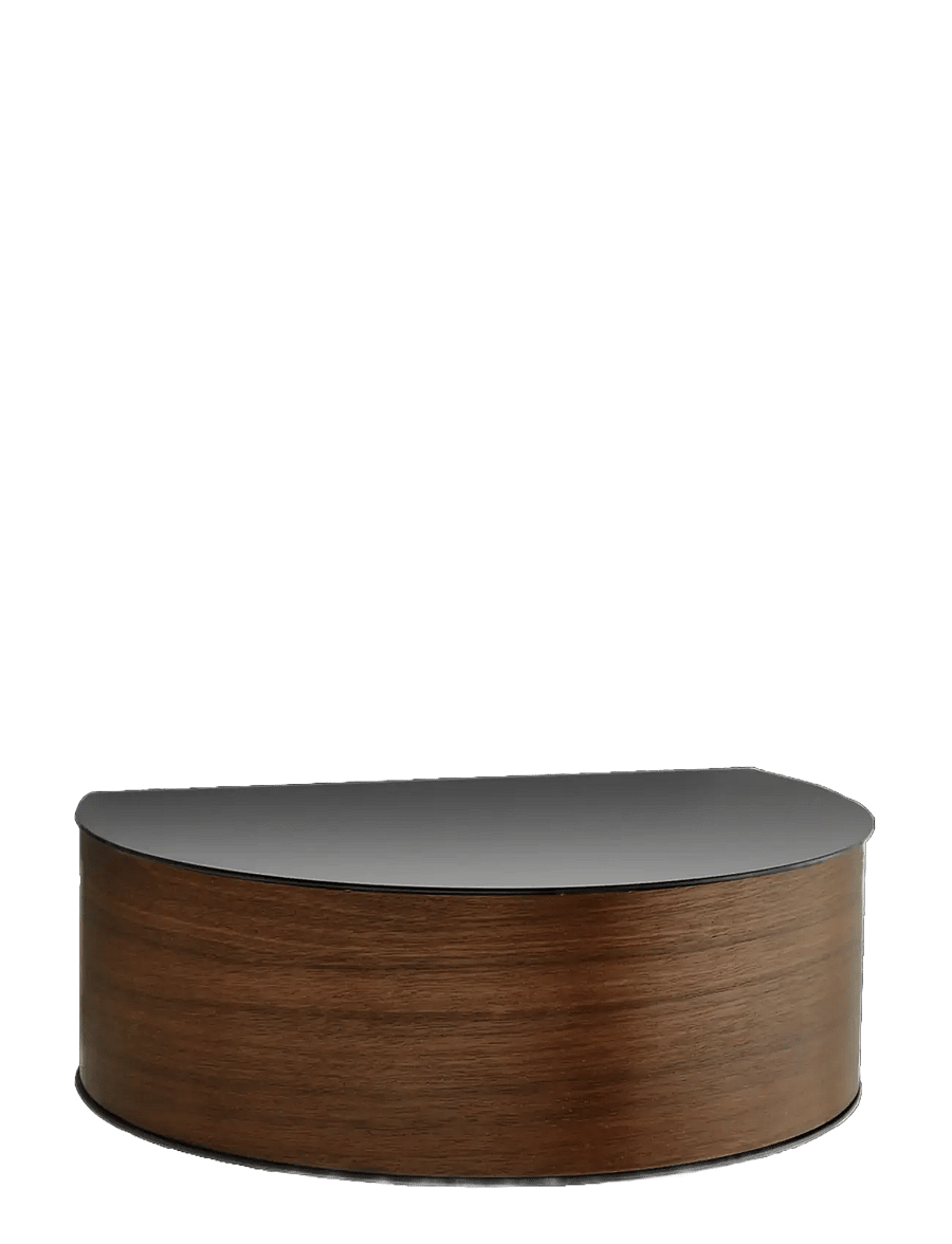 WOUD - Wallie wall drawer - regale und verwahrung - black painted metal with bended walnut veneer drawer - 1