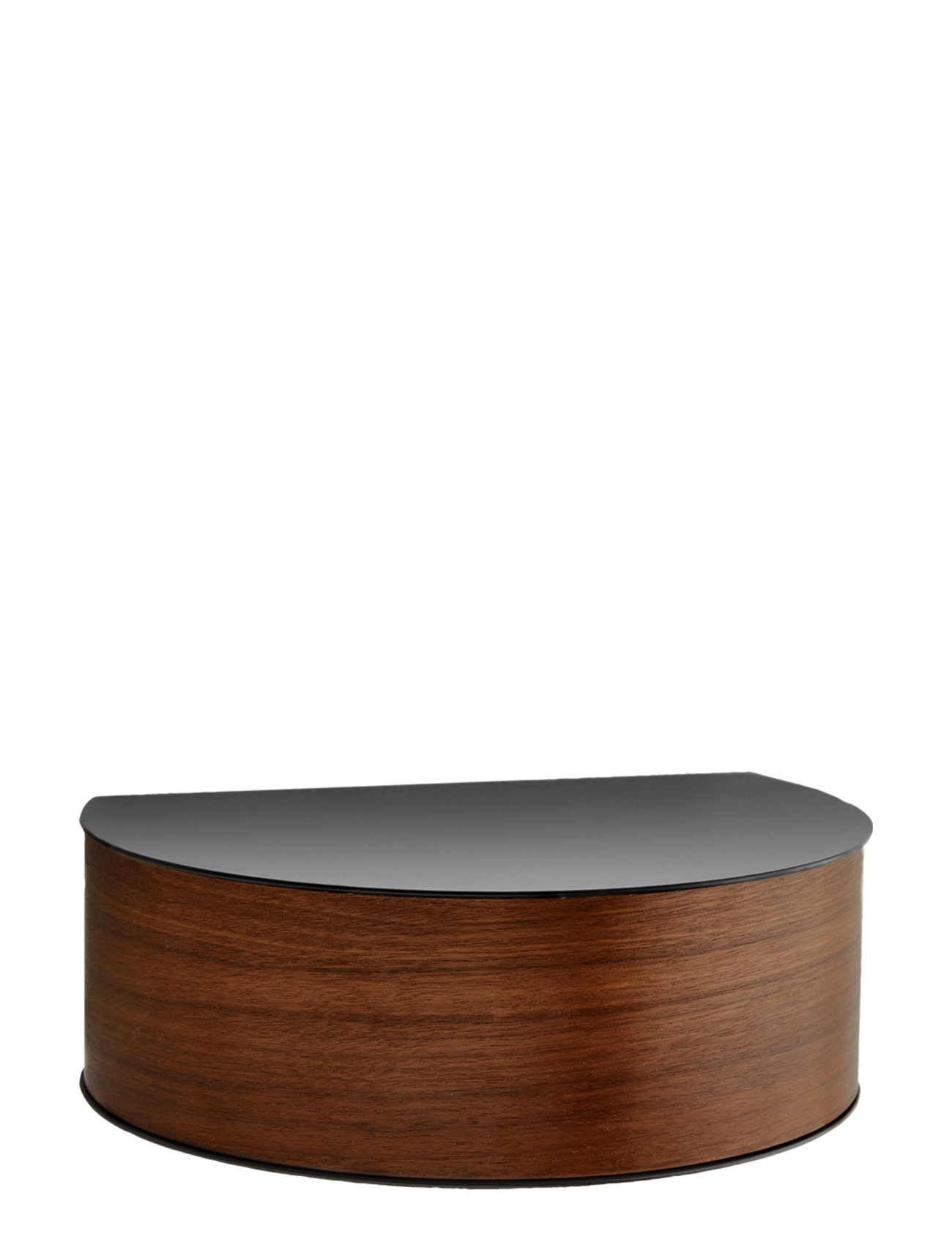 WOUD Wallie wall drawer - WOUD - BLACK PAINTED METAL WITH BENDED WALNUT VENEER DRAWER / multi