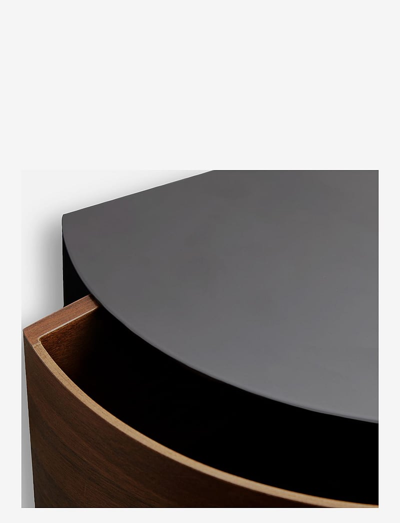 WOUD - Wallie wall drawer - regale und verwahrung - black painted metal with bended walnut veneer drawer - 3