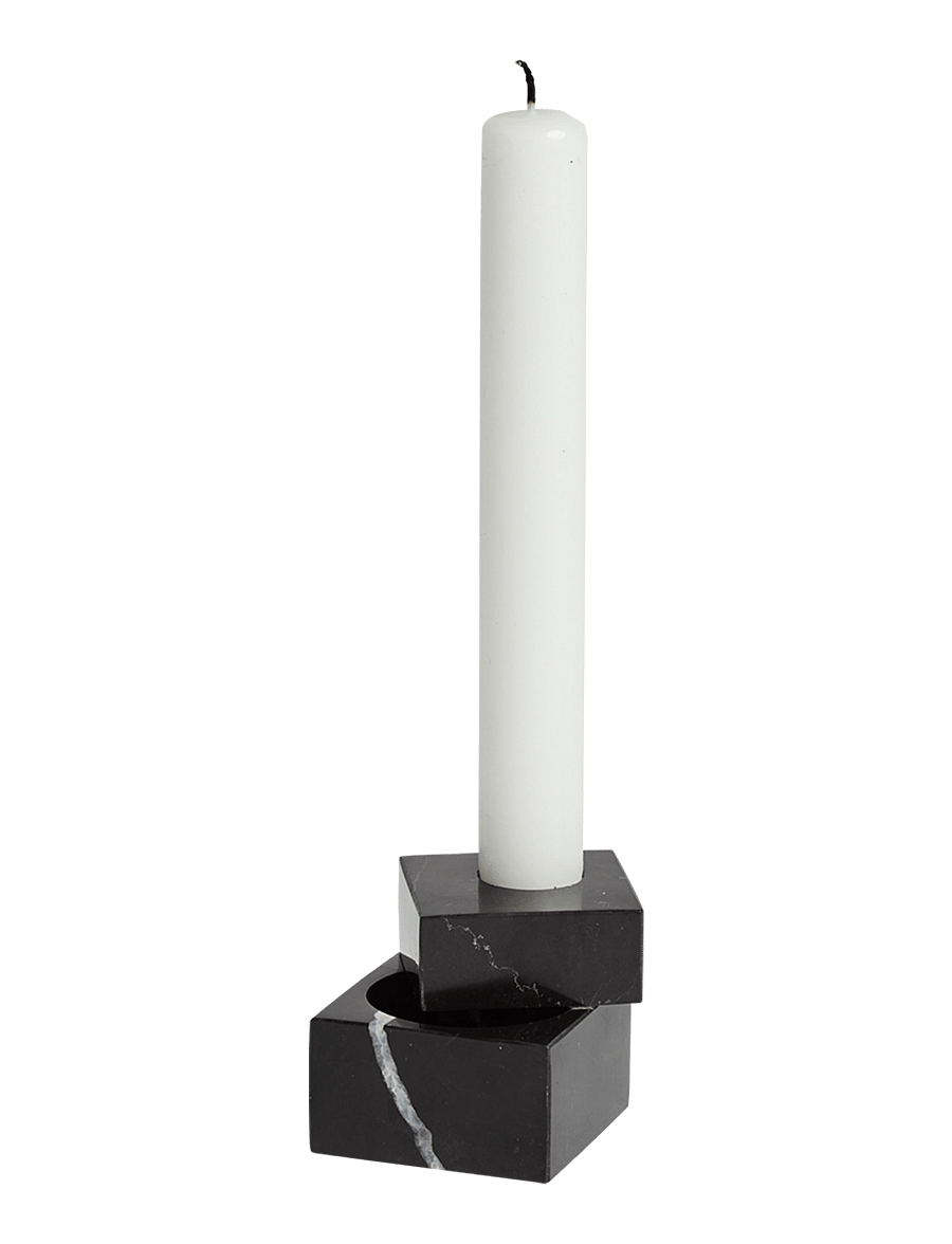 WOUD - Jeu de dés 1 candle holder - teelichthalter - black marble - 0