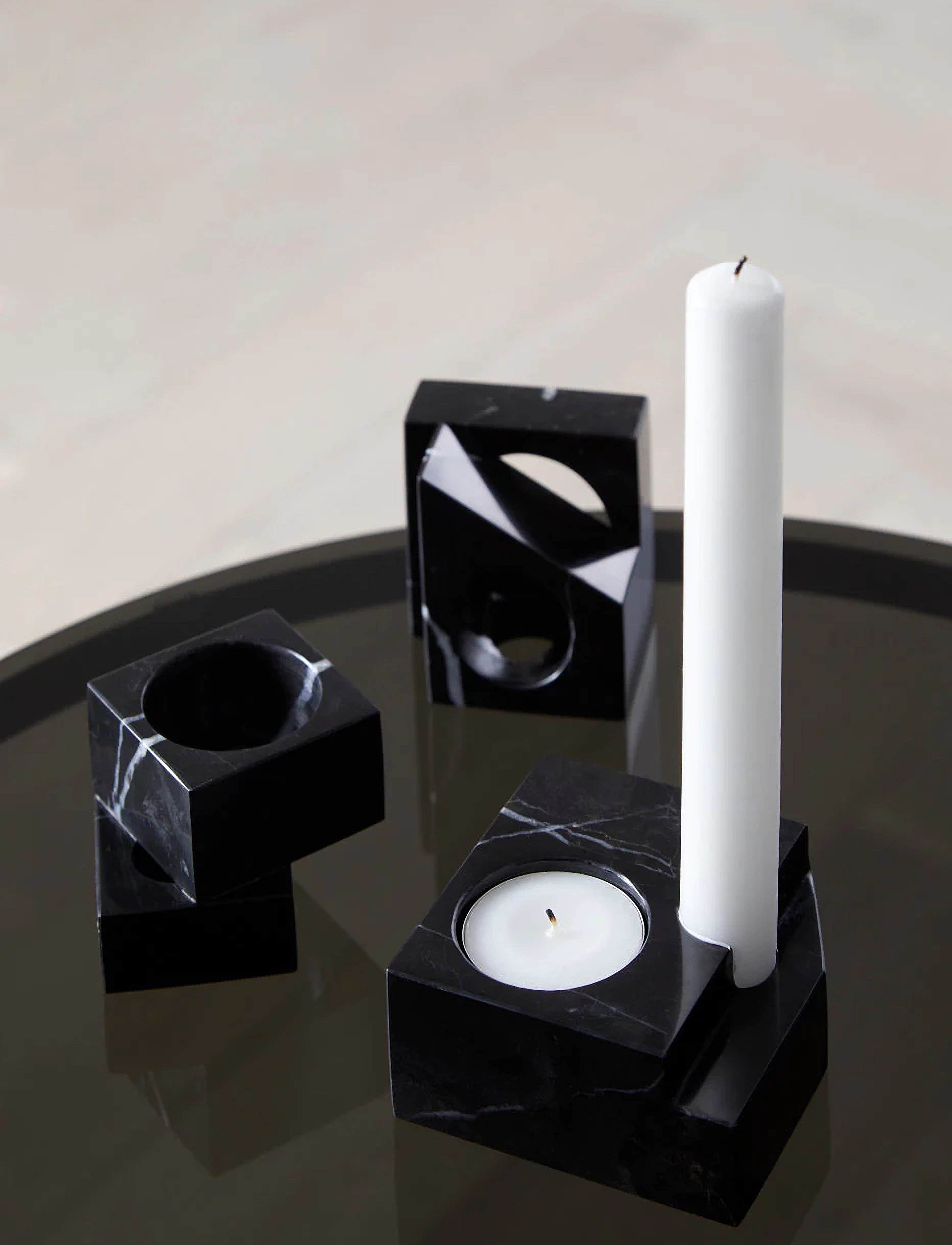 WOUD - Jeu de dés 1 candle holder - nach preis einkaufen - black marble - 3