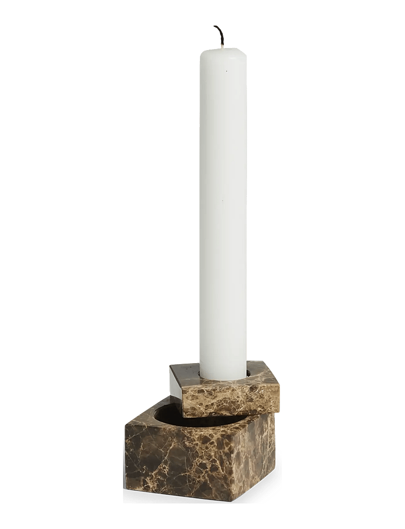 WOUD - Jeu de dés 1 candle holder - osta hinna alusel - brown marble - 0