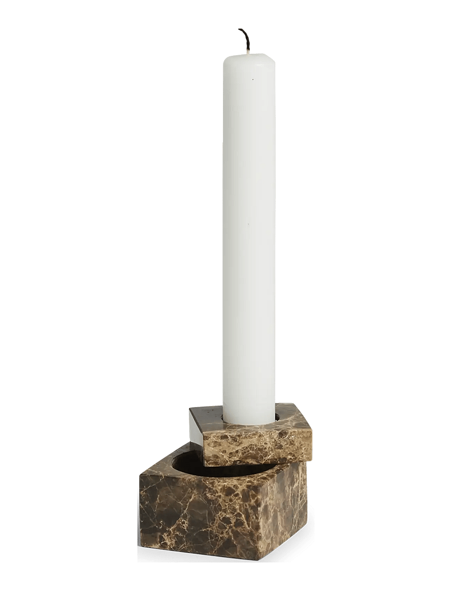 WOUD - Jeu de dés 1 candle holder - osta hinna alusel - brown marble - 1