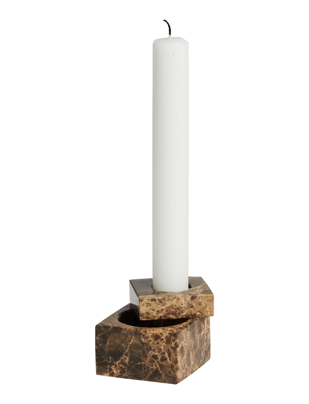 WOUD Jeu de dés 1 candle holder - WOUD - BROWN MARBLE / brown