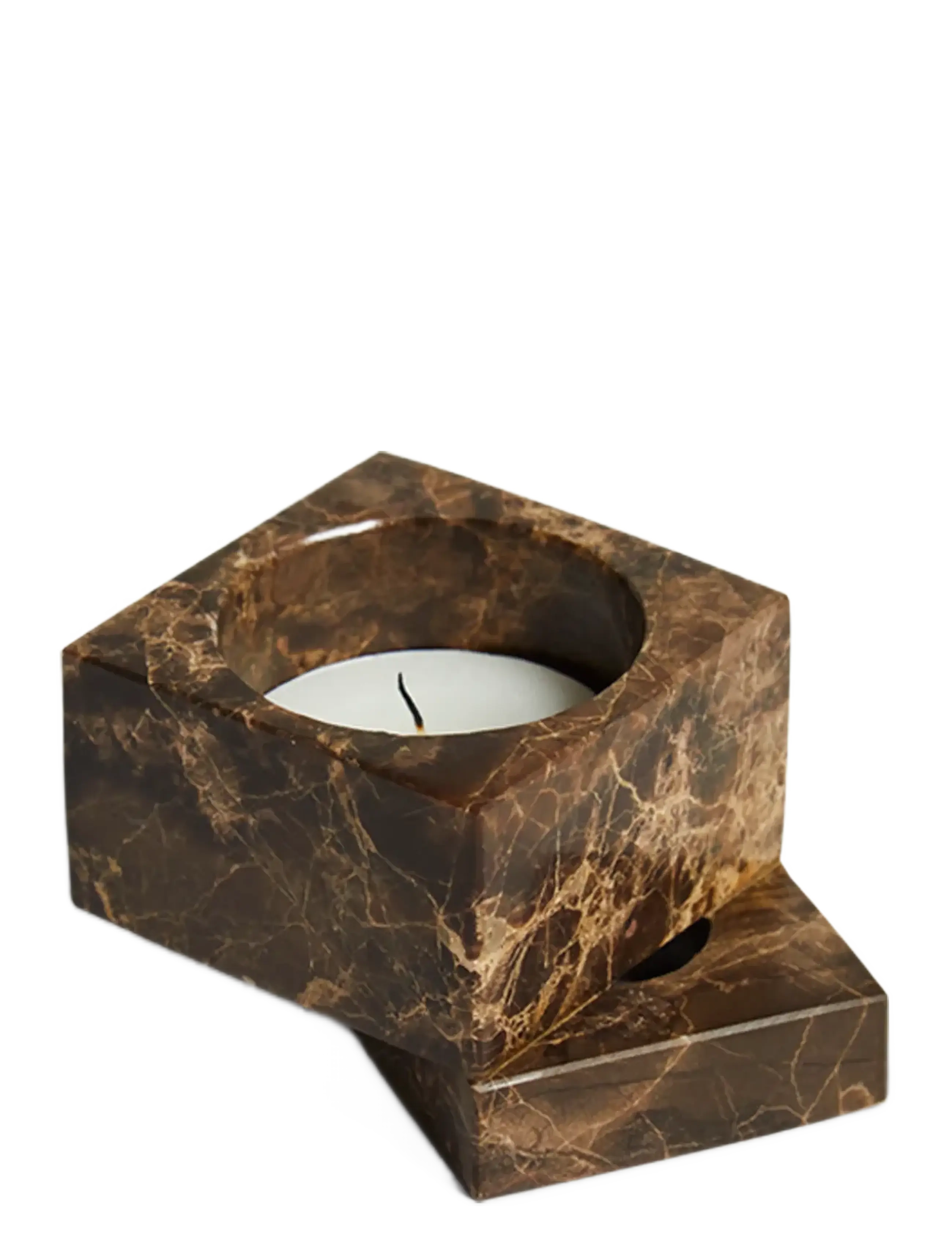 WOUD - Jeu de dés 1 candle holder - nach preis einkaufen - brown marble - 2