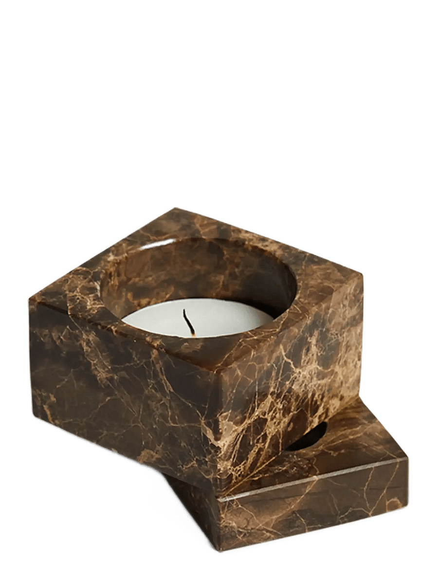 WOUD - Jeu de dés 1 candle holder - osta hinna alusel - brown marble - 2